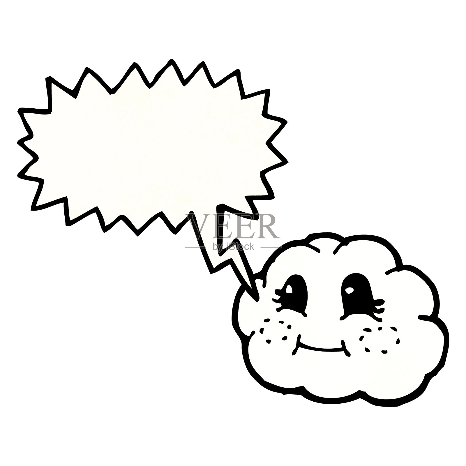 带有语音气泡的卡通云朵插画图片素材