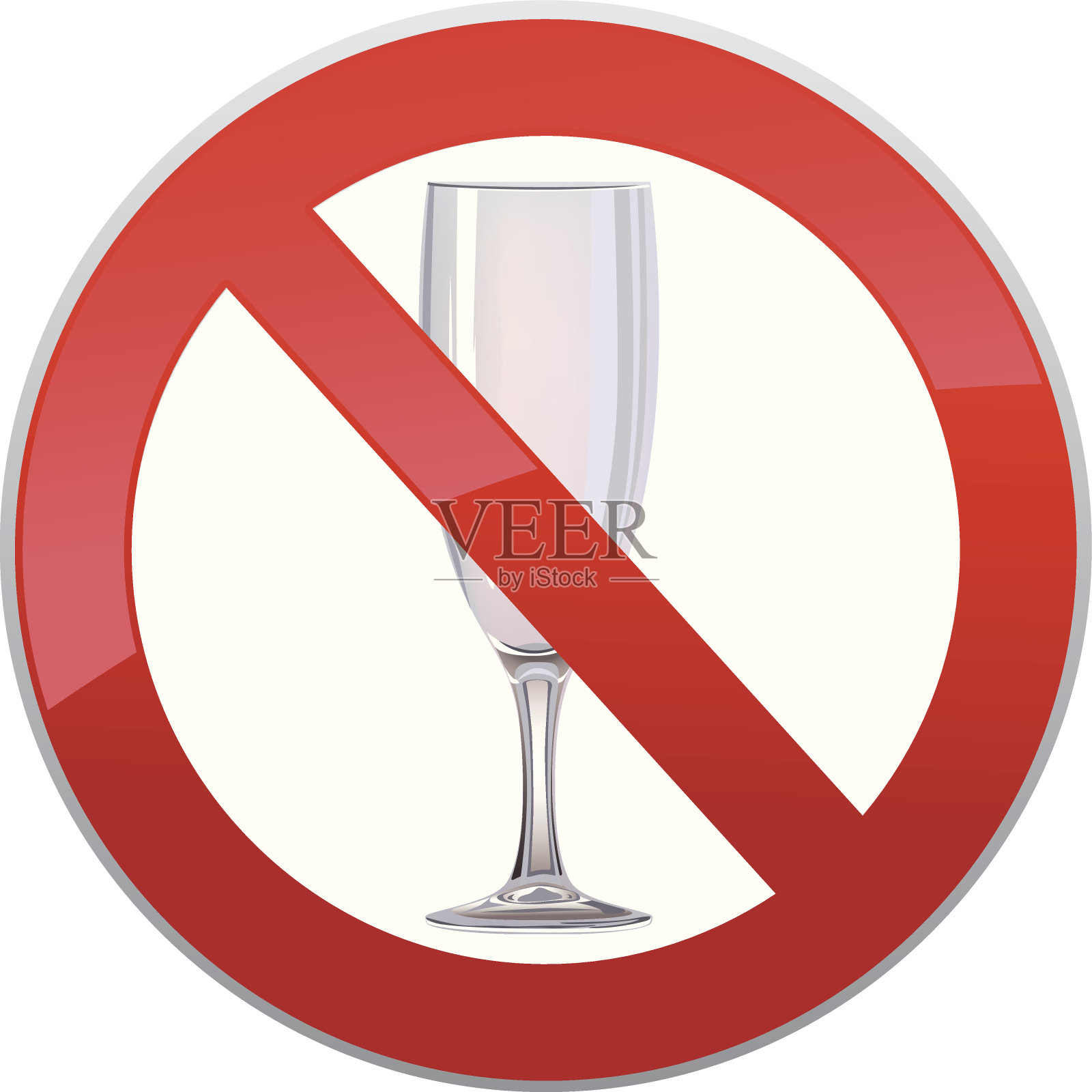 没有酒精的迹象。“不要喝”符号-向量插画图片素材