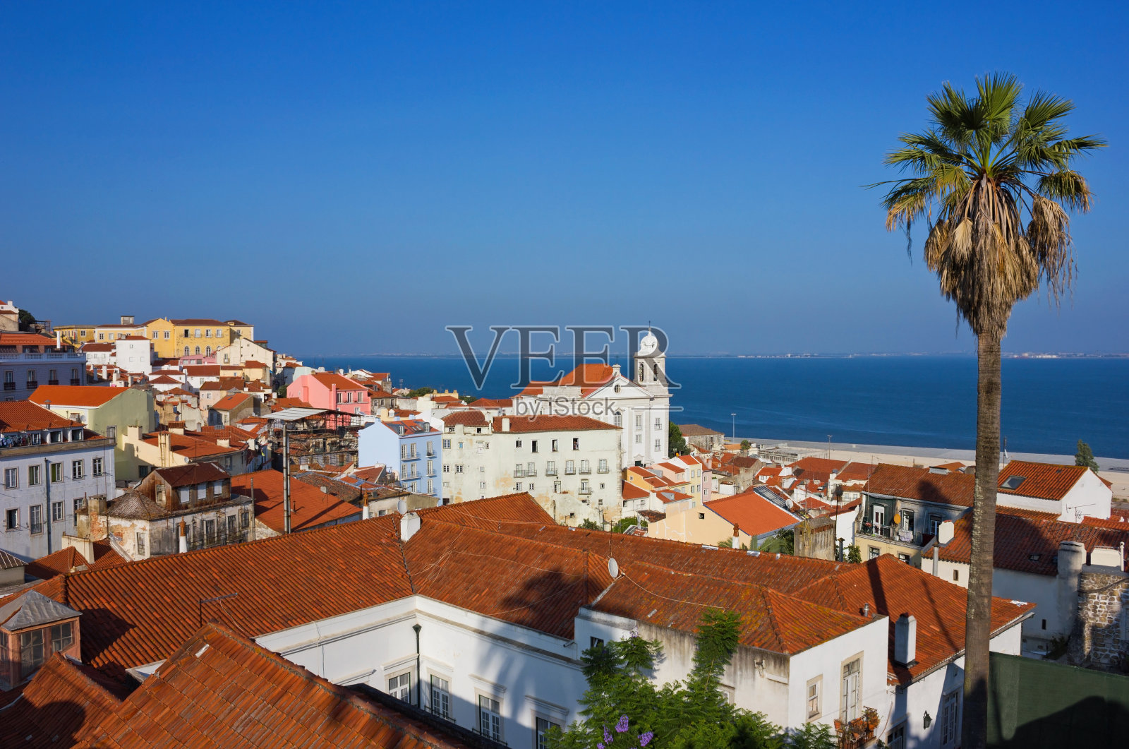 里斯本阿尔法玛区河流全景照片摄影图片