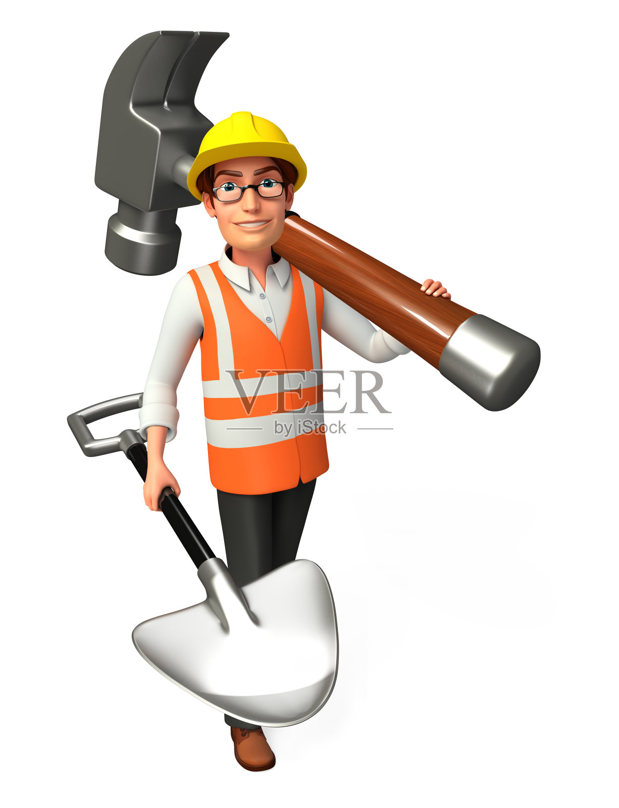 大锤工人照片摄影图片