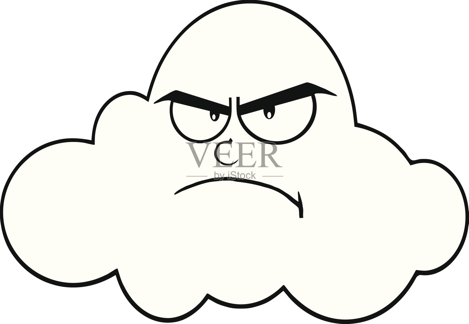 黑与白愤怒云插画图片素材