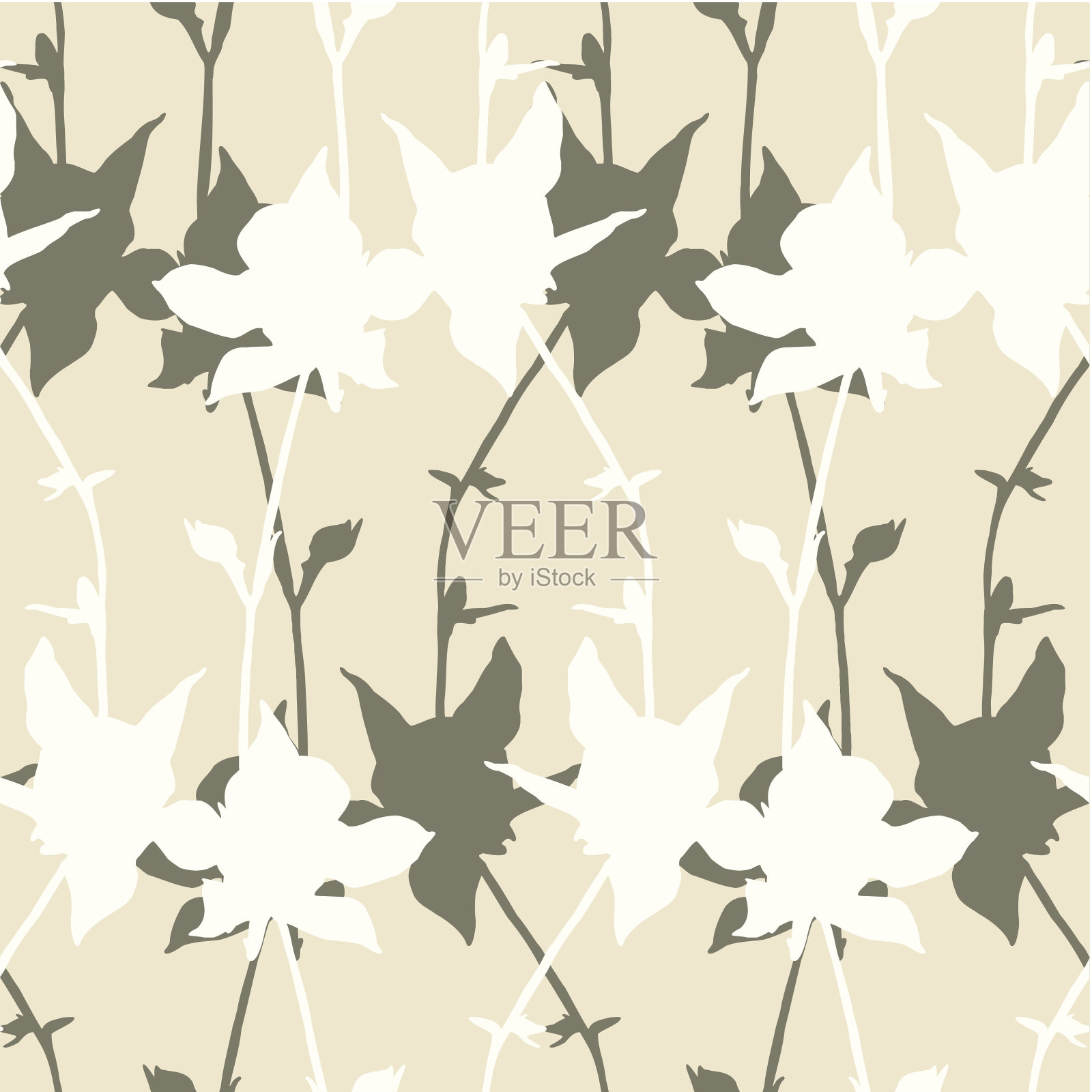 无缝带花图案插画图片素材