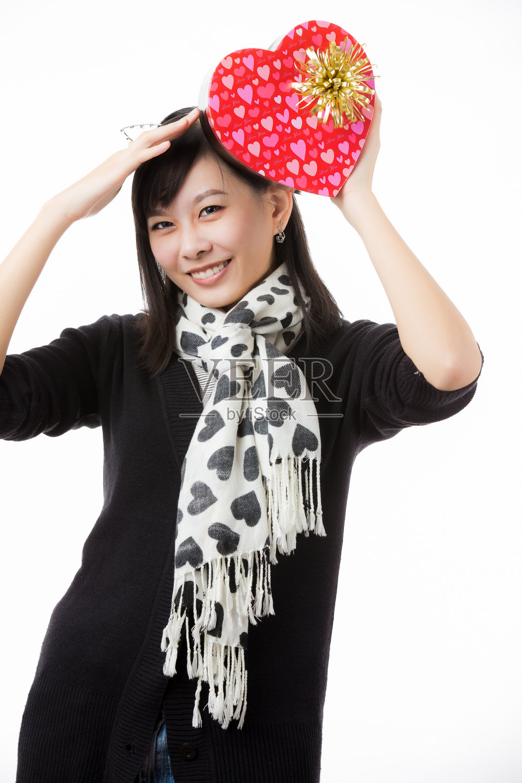 亚洲女人的情人节照片摄影图片