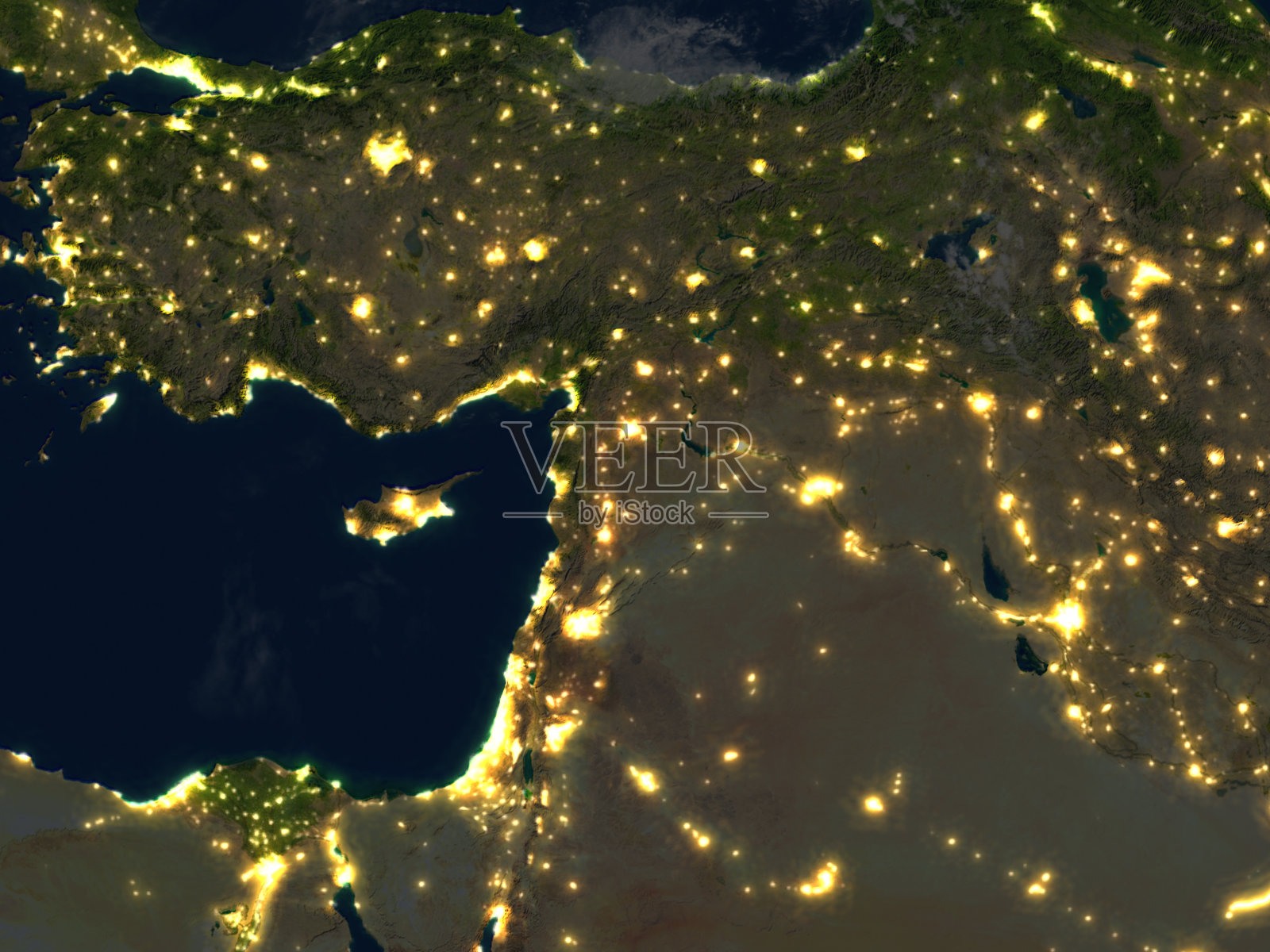 晚上在地球上的中东照片摄影图片