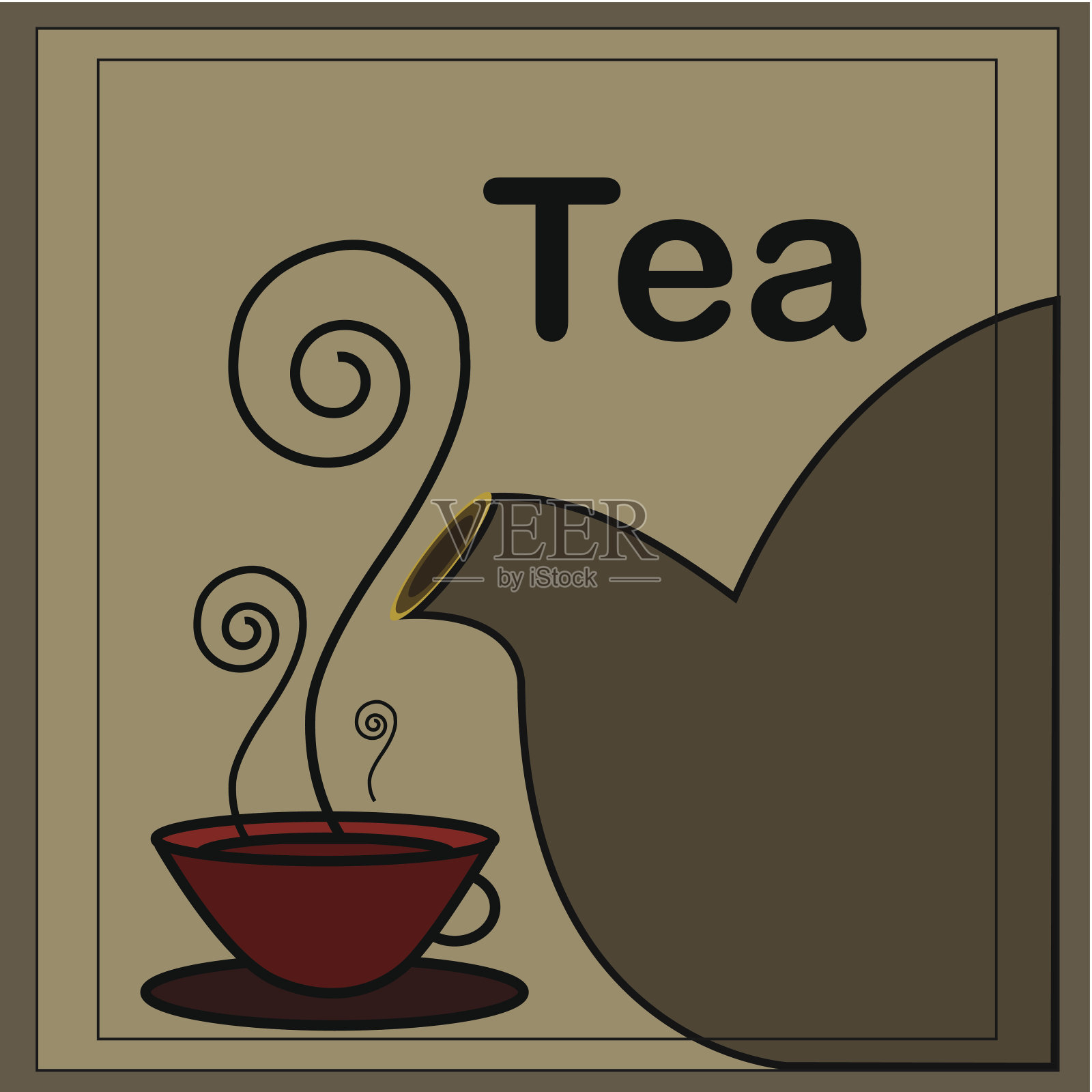 矢量咖啡杯和壶插画图片素材