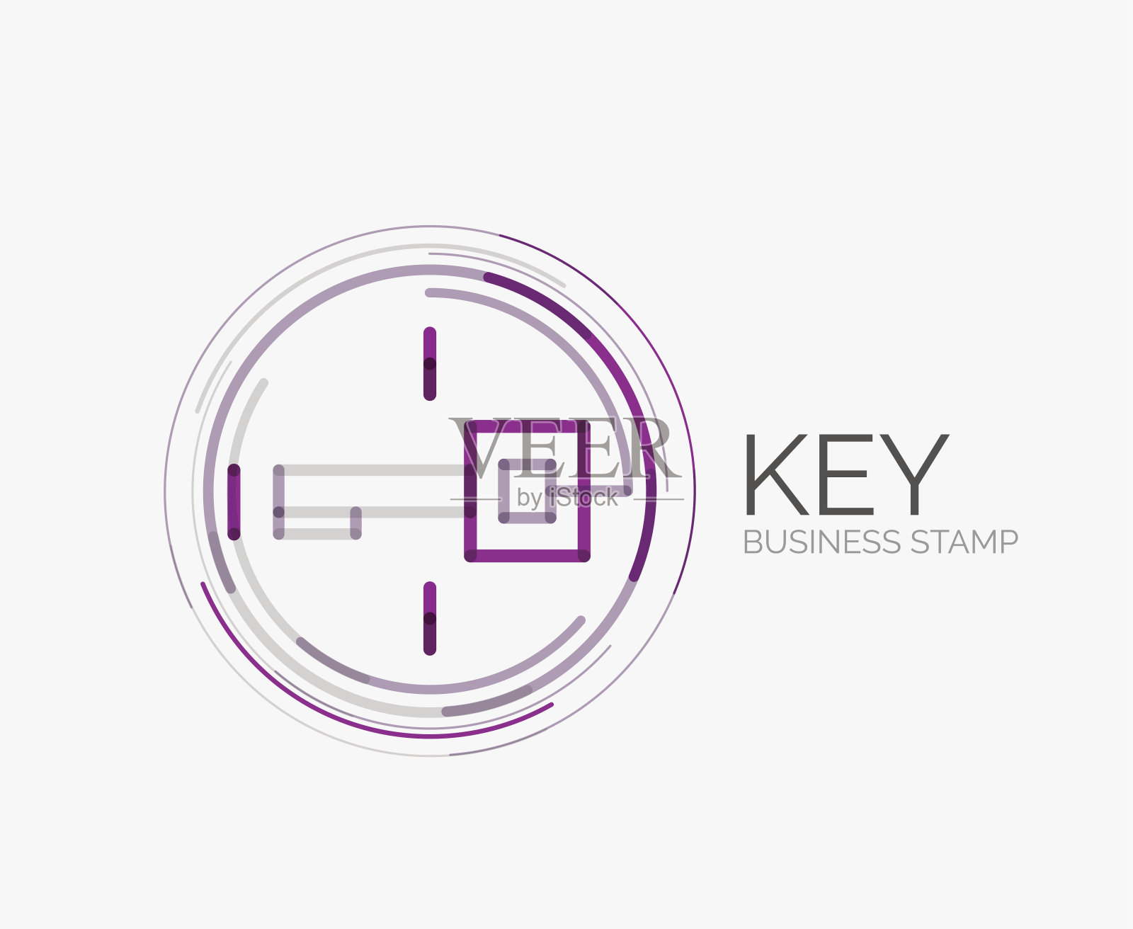 最小线条设计购物邮票，关键设计模板素材