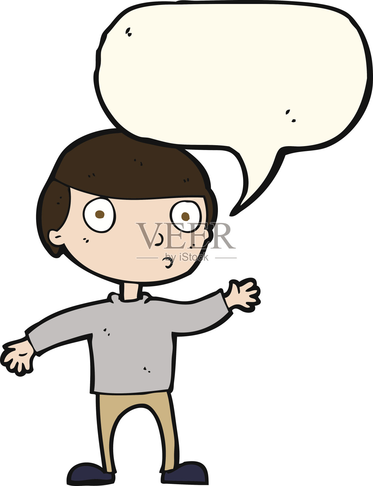 卡通挥舞着说话泡泡的男人设计元素图片