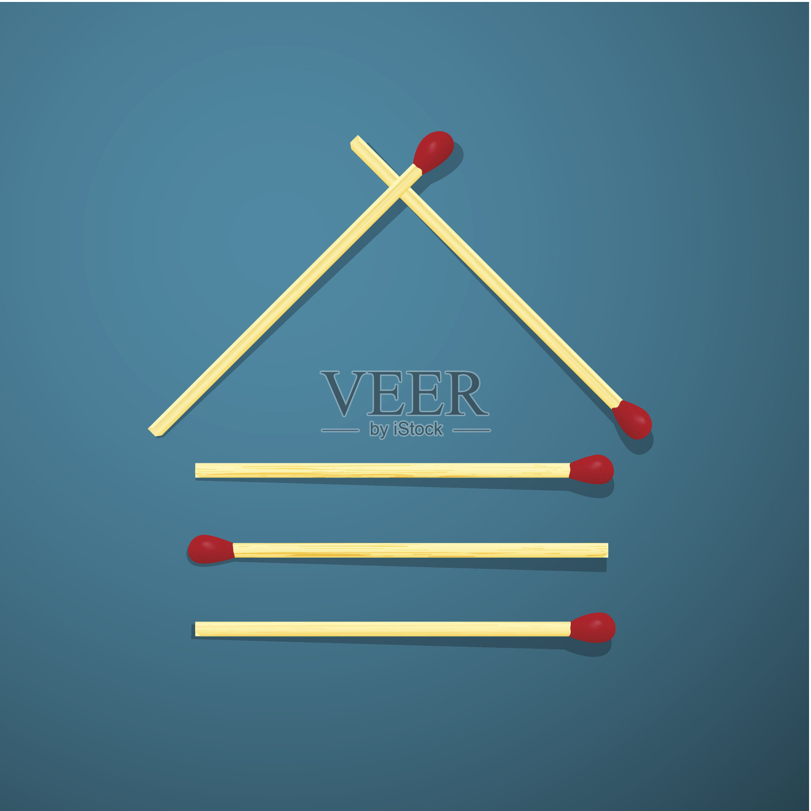 用火柴做的木屋插画图片素材