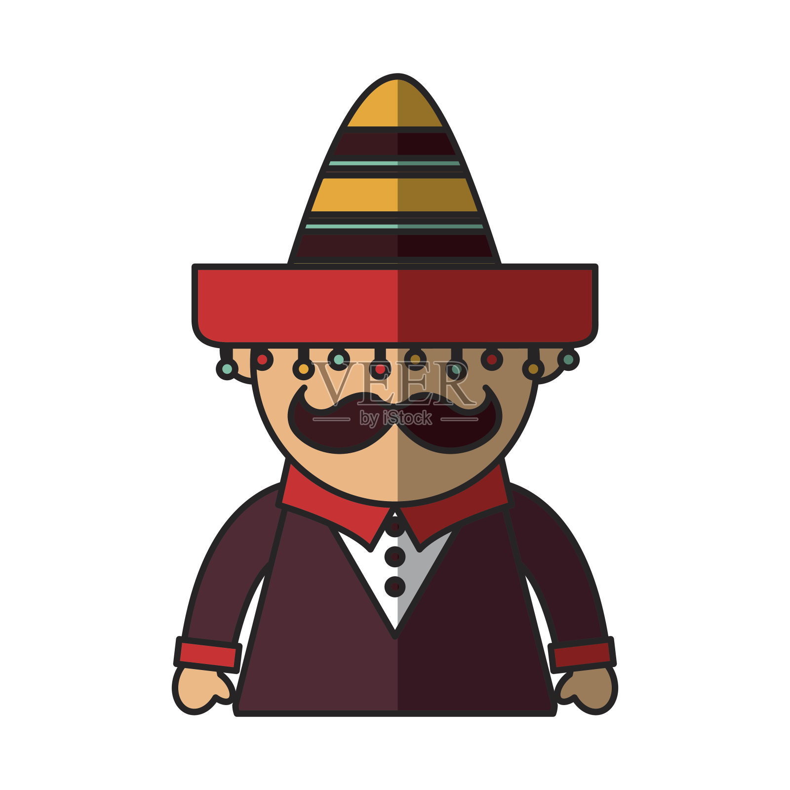 墨西哥男人头像插画图片素材