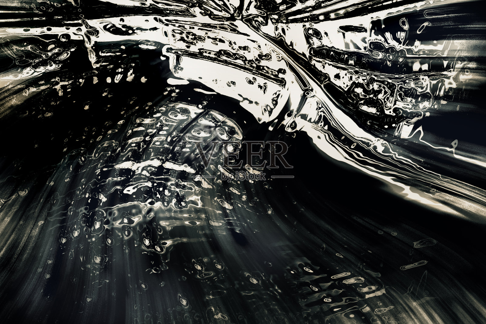 液体玻璃银器变形照片摄影图片