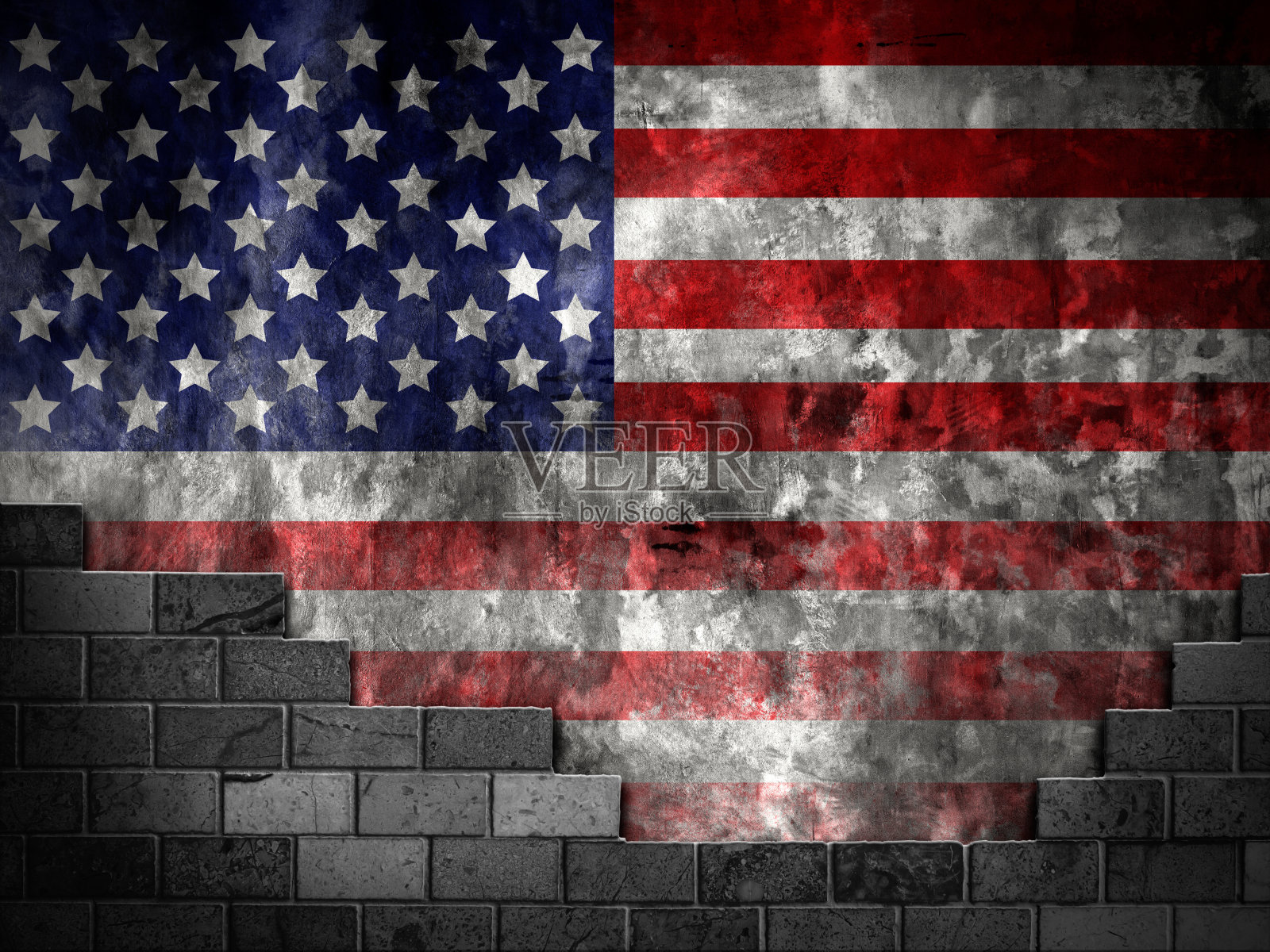 美国的墙旗照片摄影图片