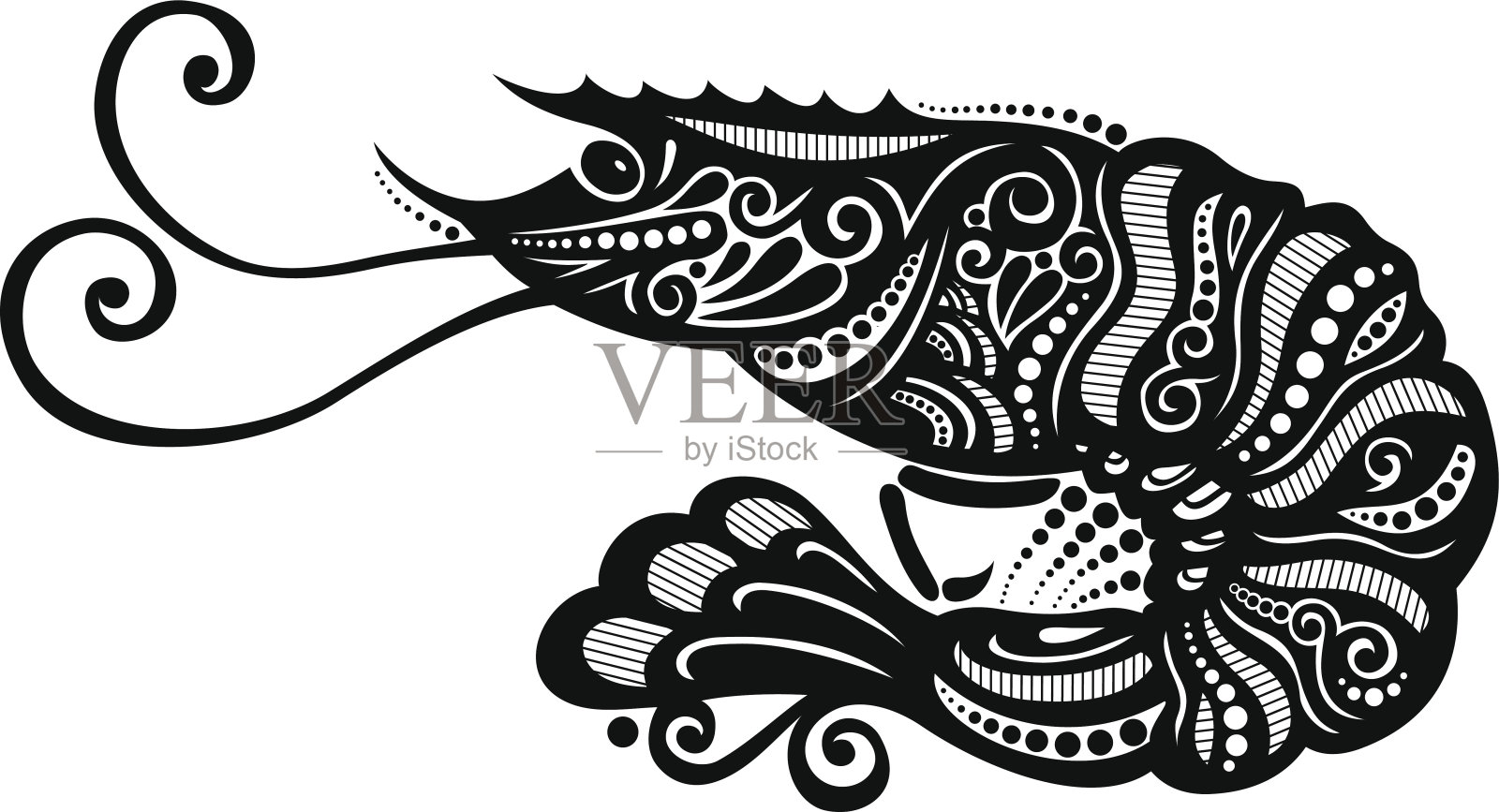 向量大海虾插画图片素材