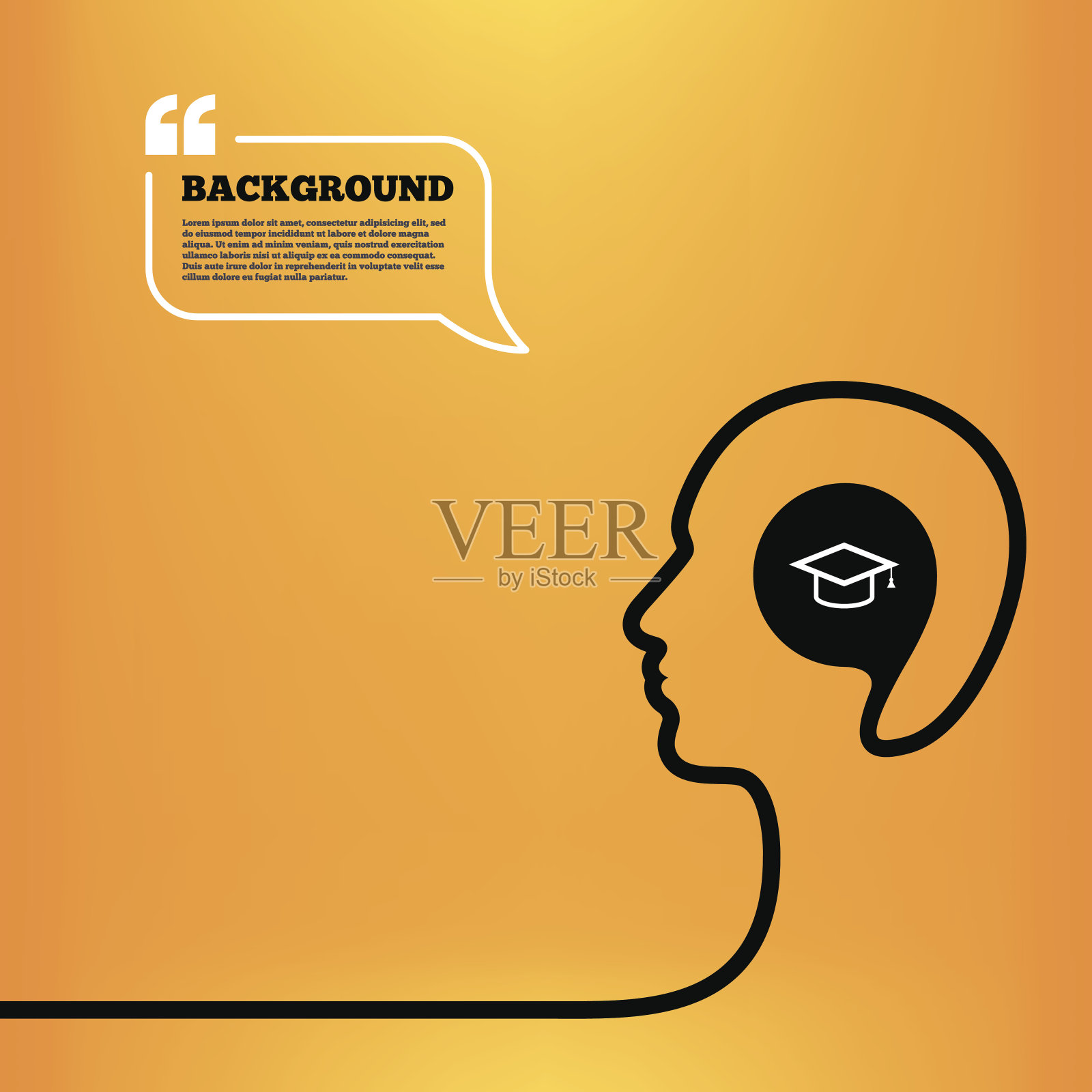 毕业帽标志图标。教育的象征插画图片素材