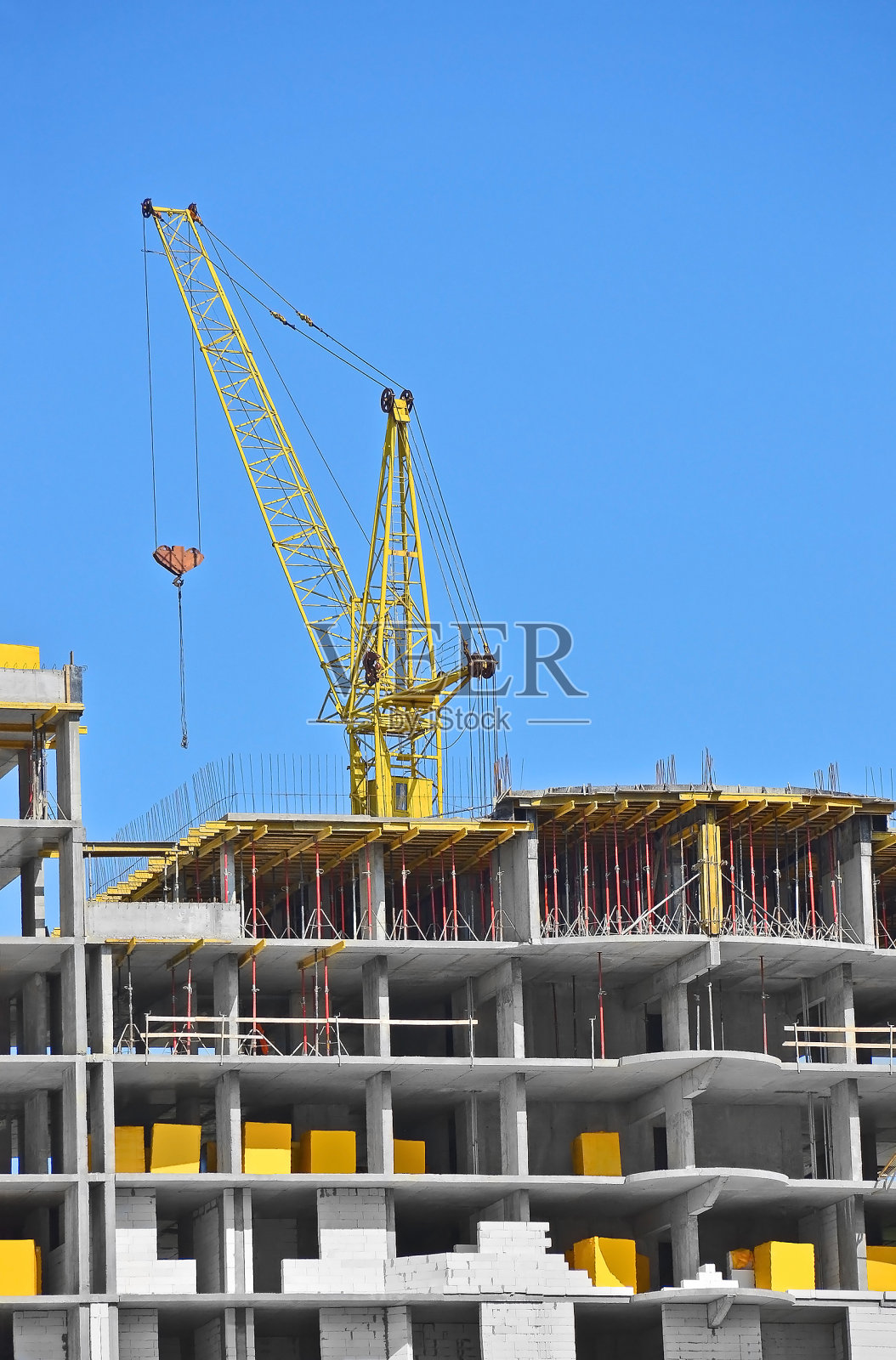 起重机及施工现场照片摄影图片