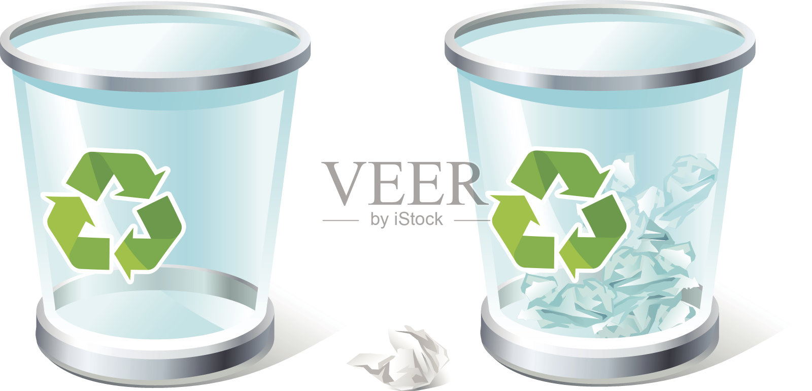 垃圾桶(满的&amp;空的)设计元素图片