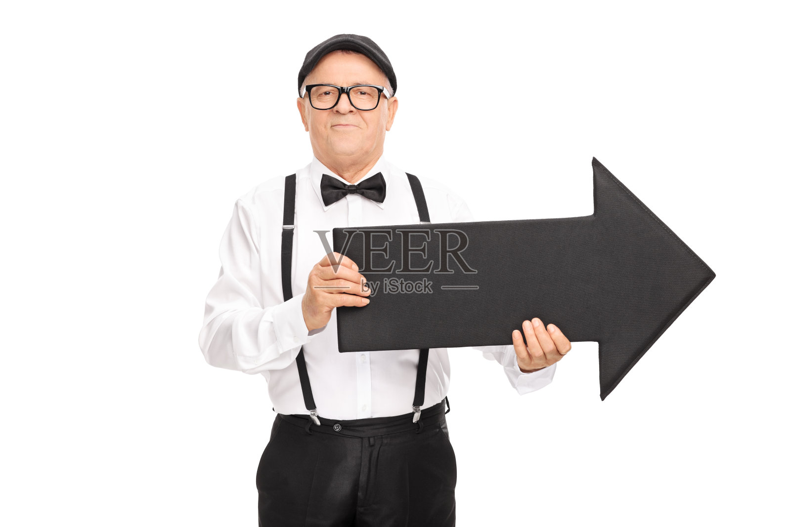 优雅的老绅士拿着箭照片摄影图片