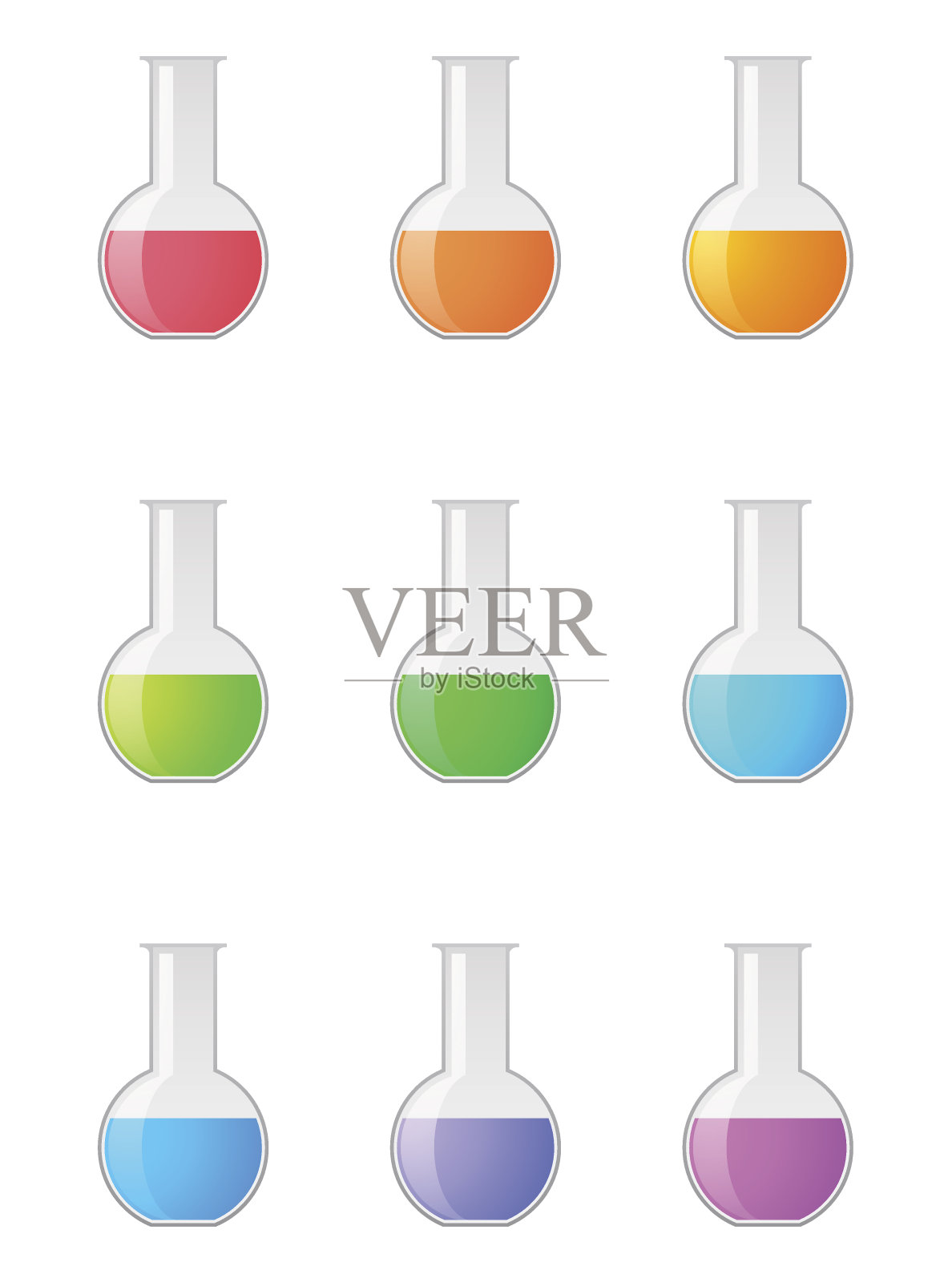 化学试管彩色套插画图片素材