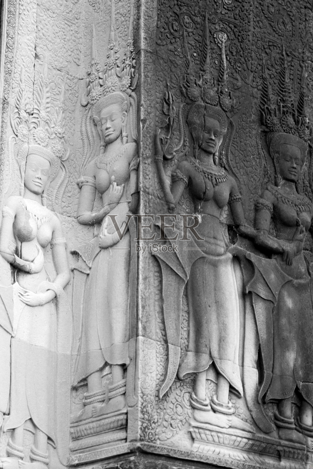 Apsara在国王门旁边的左立柱内角照片摄影图片