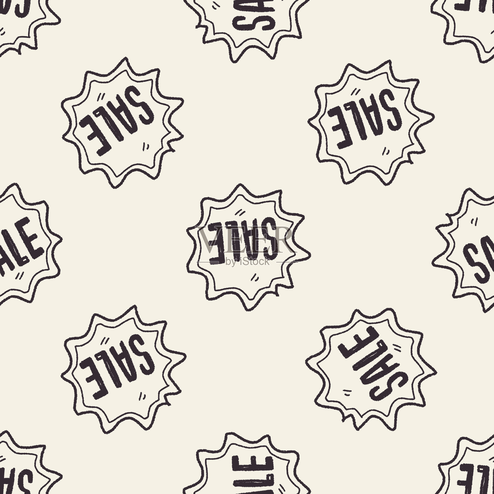 涂鸦销售无缝图案背景设计元素图片