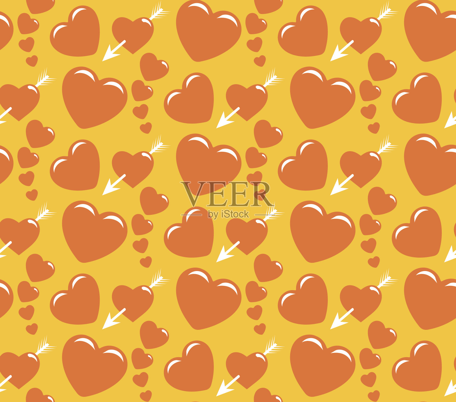 心爱无缝模式插画图片素材