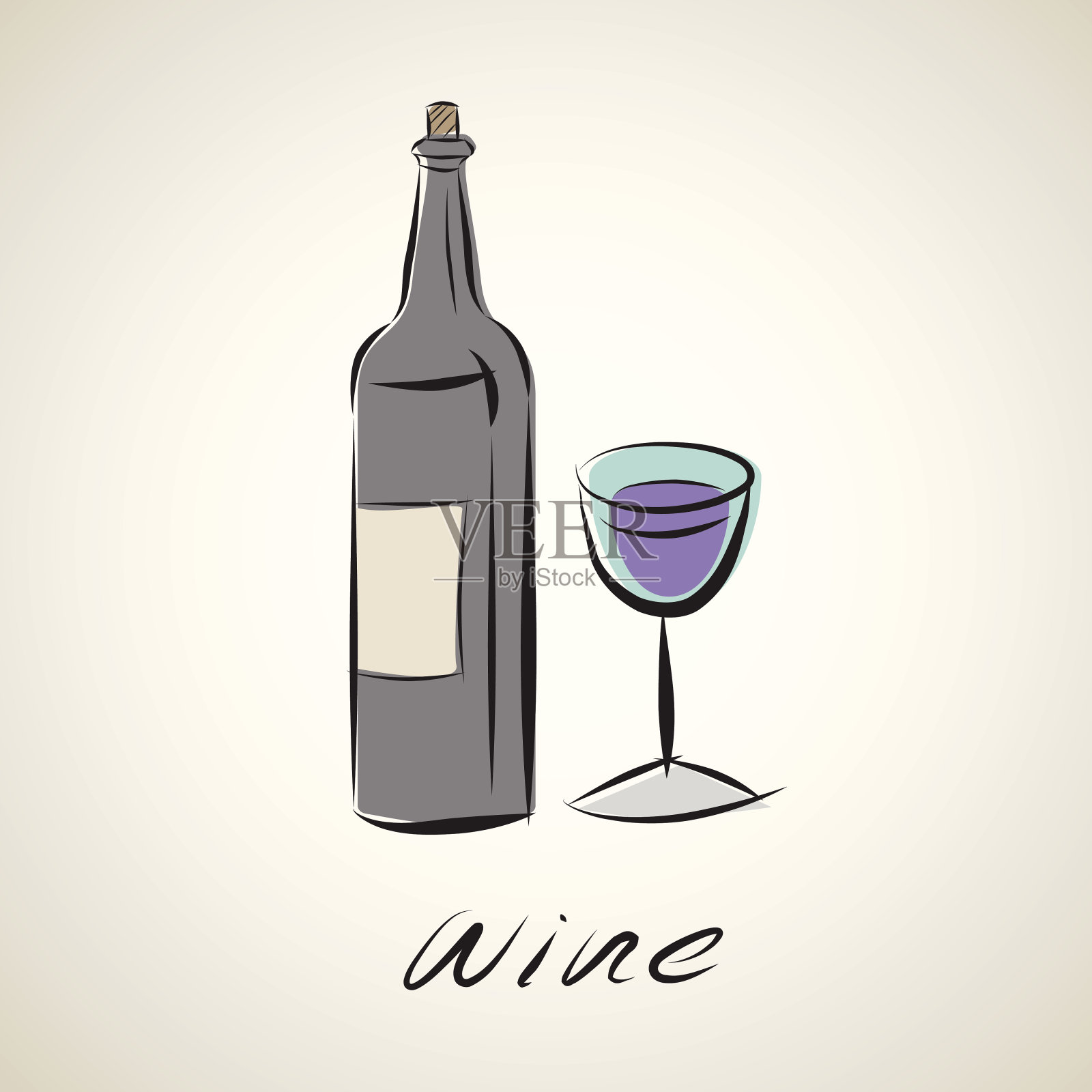 葡萄酒符号示意图设计元素图片