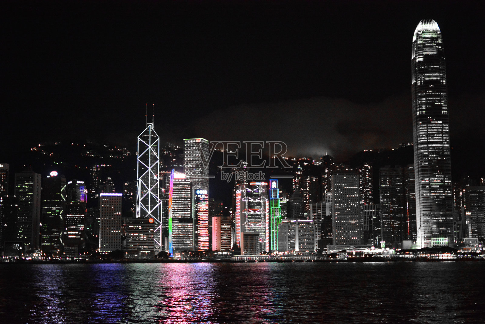 晚上的香港天际线照片摄影图片