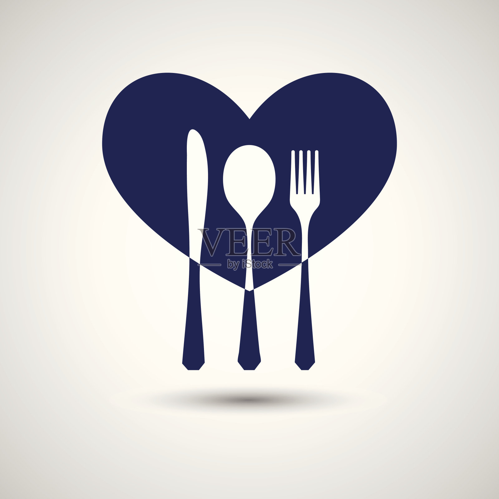 餐具与心插画图片素材