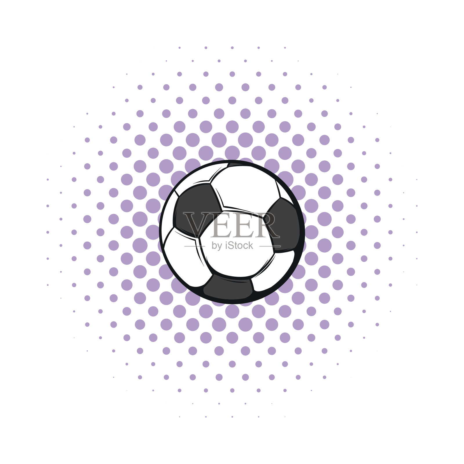 漫画风格的足球图标插画图片素材