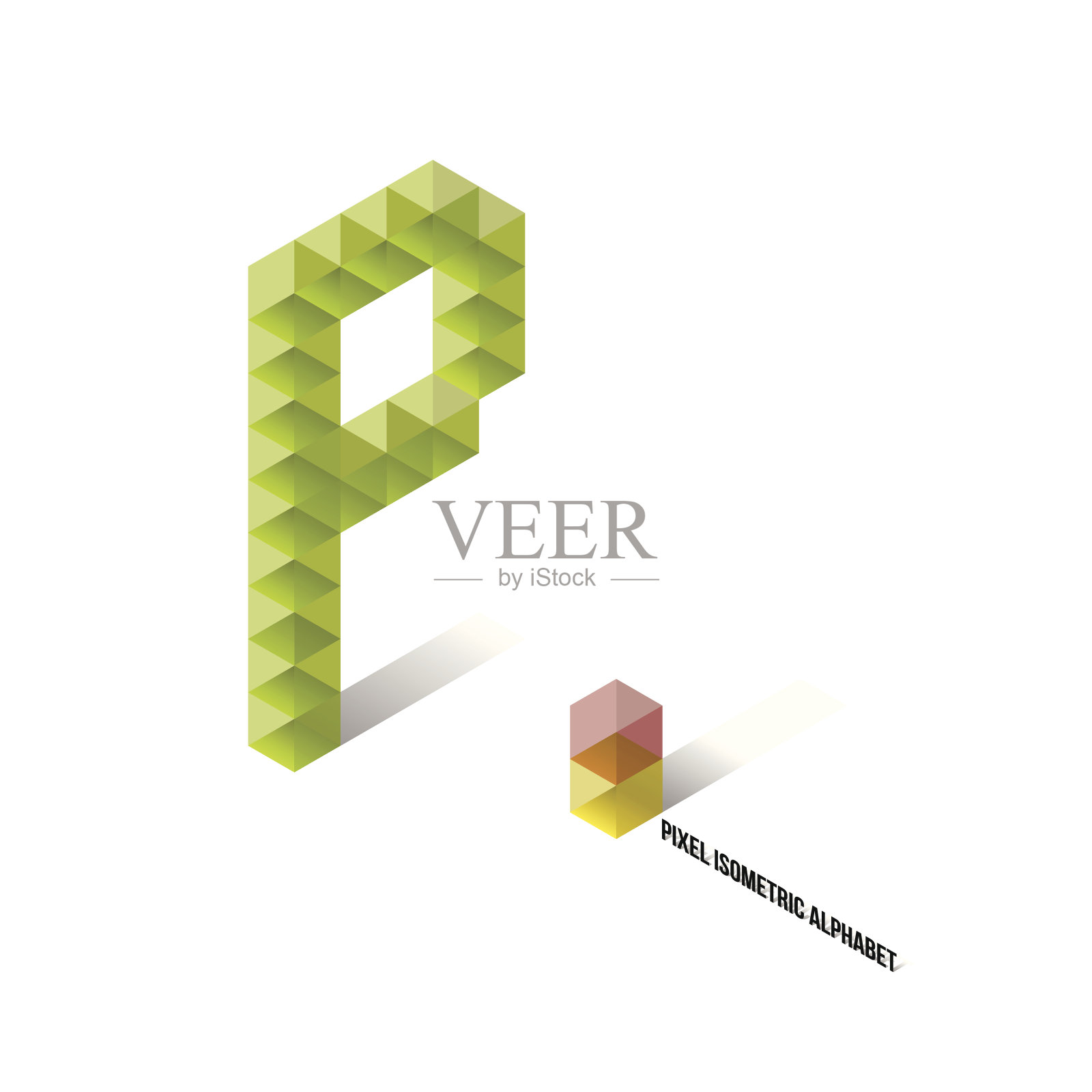 P像素等距字母表插画图片素材