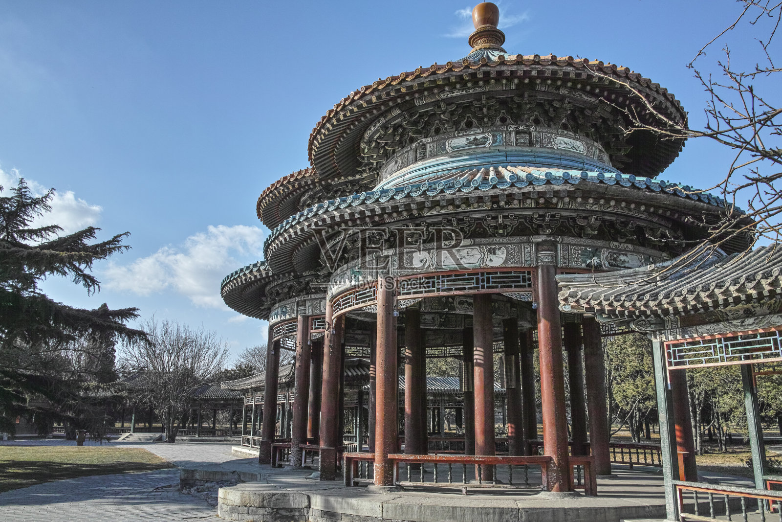 天坛的双环万寿亭照片摄影图片