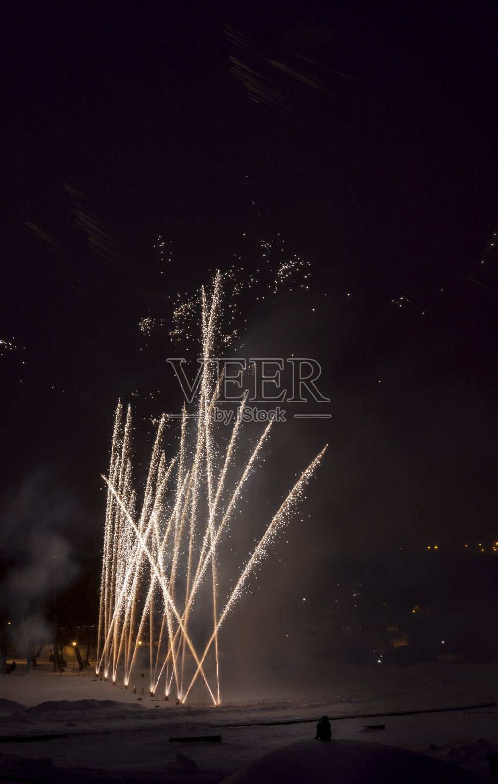 晚上的烟火照片摄影图片