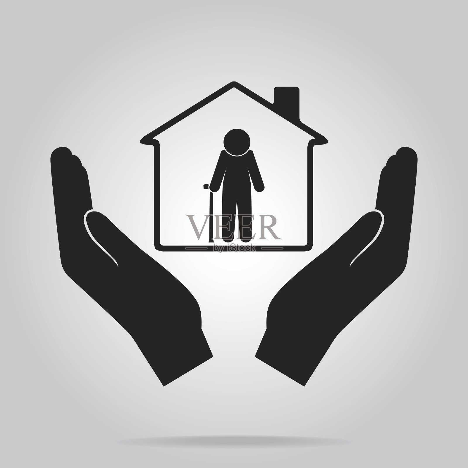 养老院的老人偶像插画图片素材