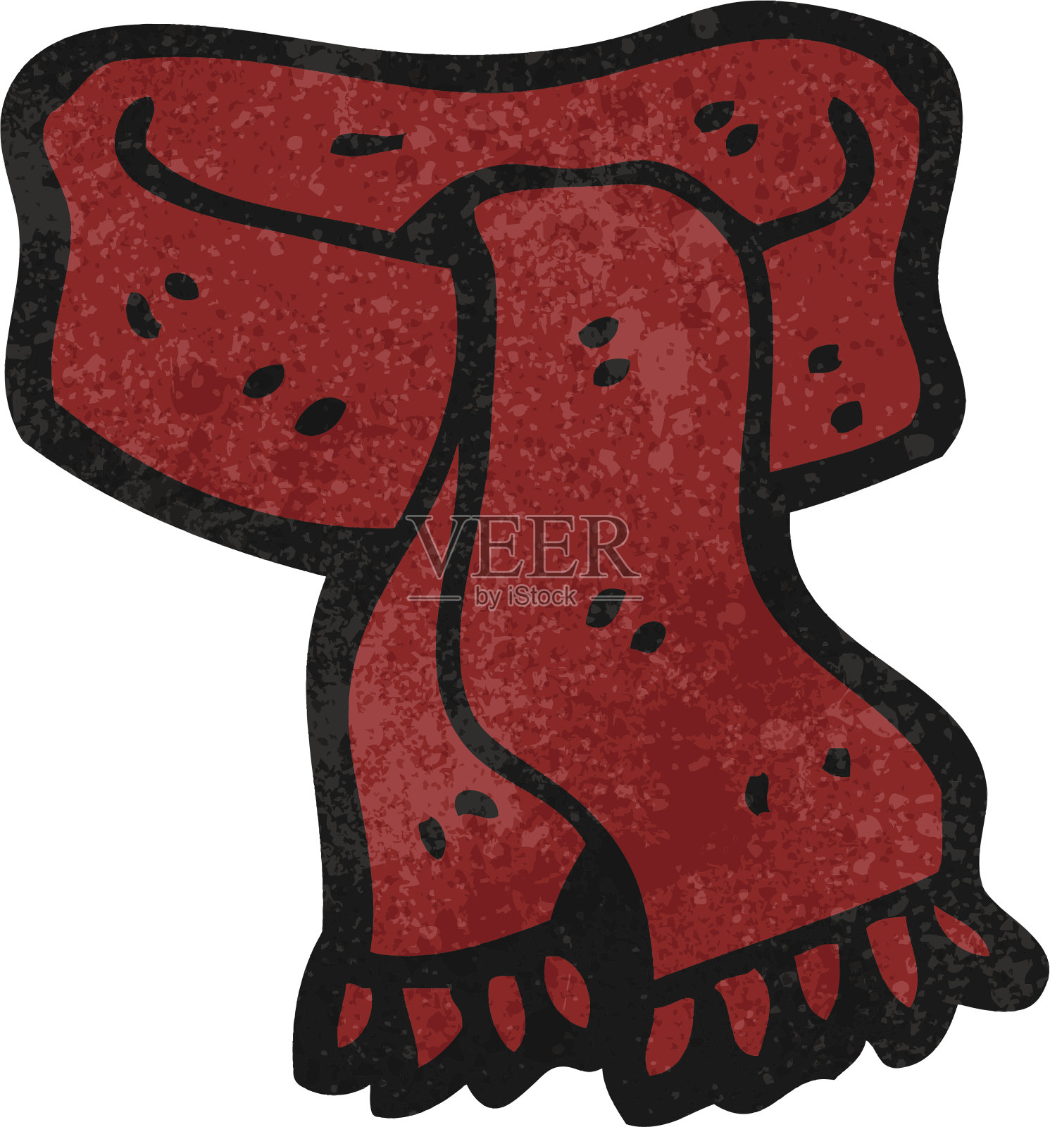 复古的卡通围巾设计元素图片