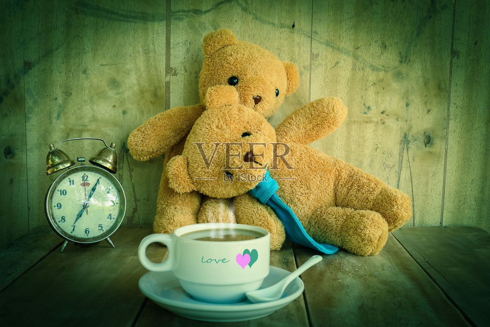 夫妻的泰迪熊。照片摄影图片