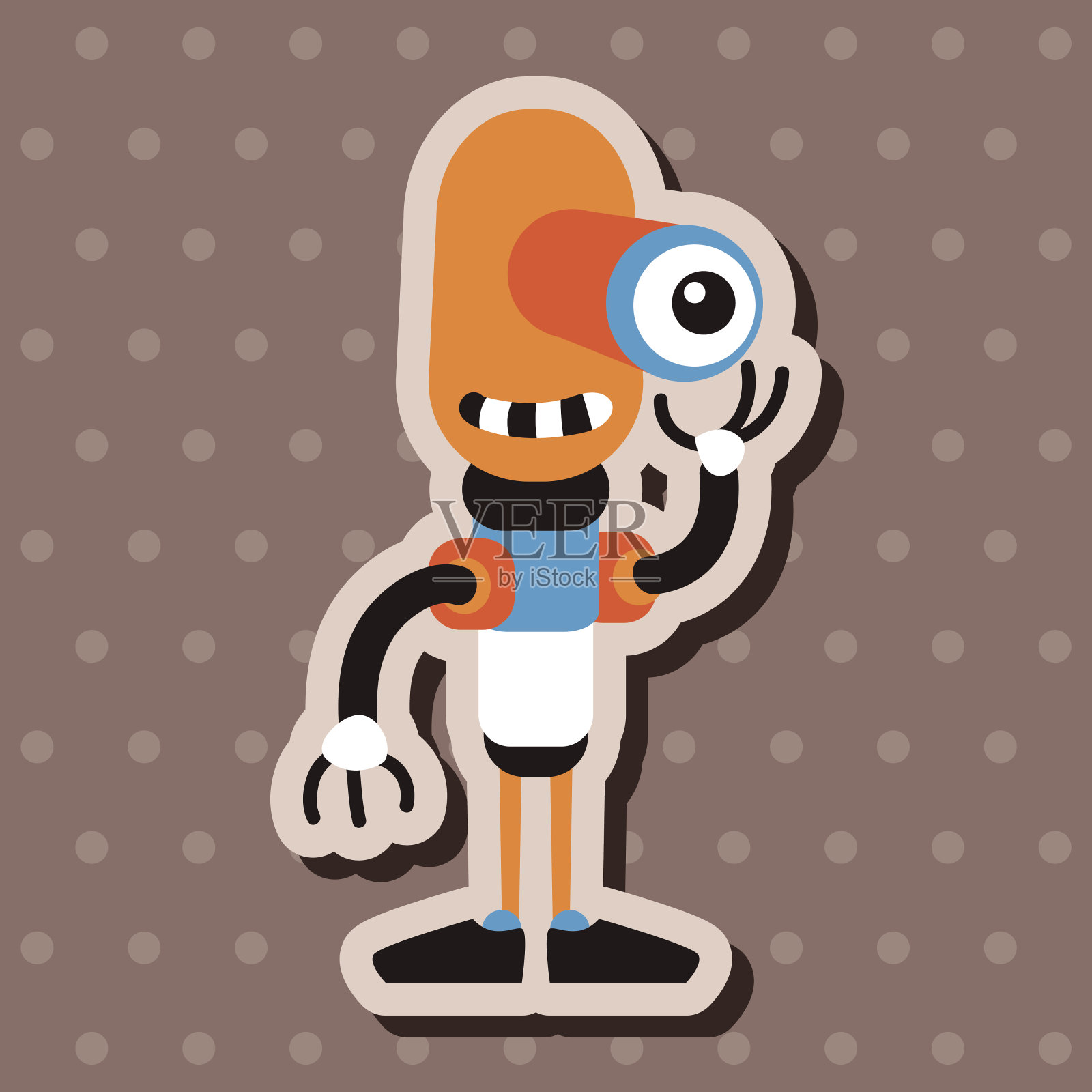 奇异的机器人平面图标元素背景，eps10插画图片素材