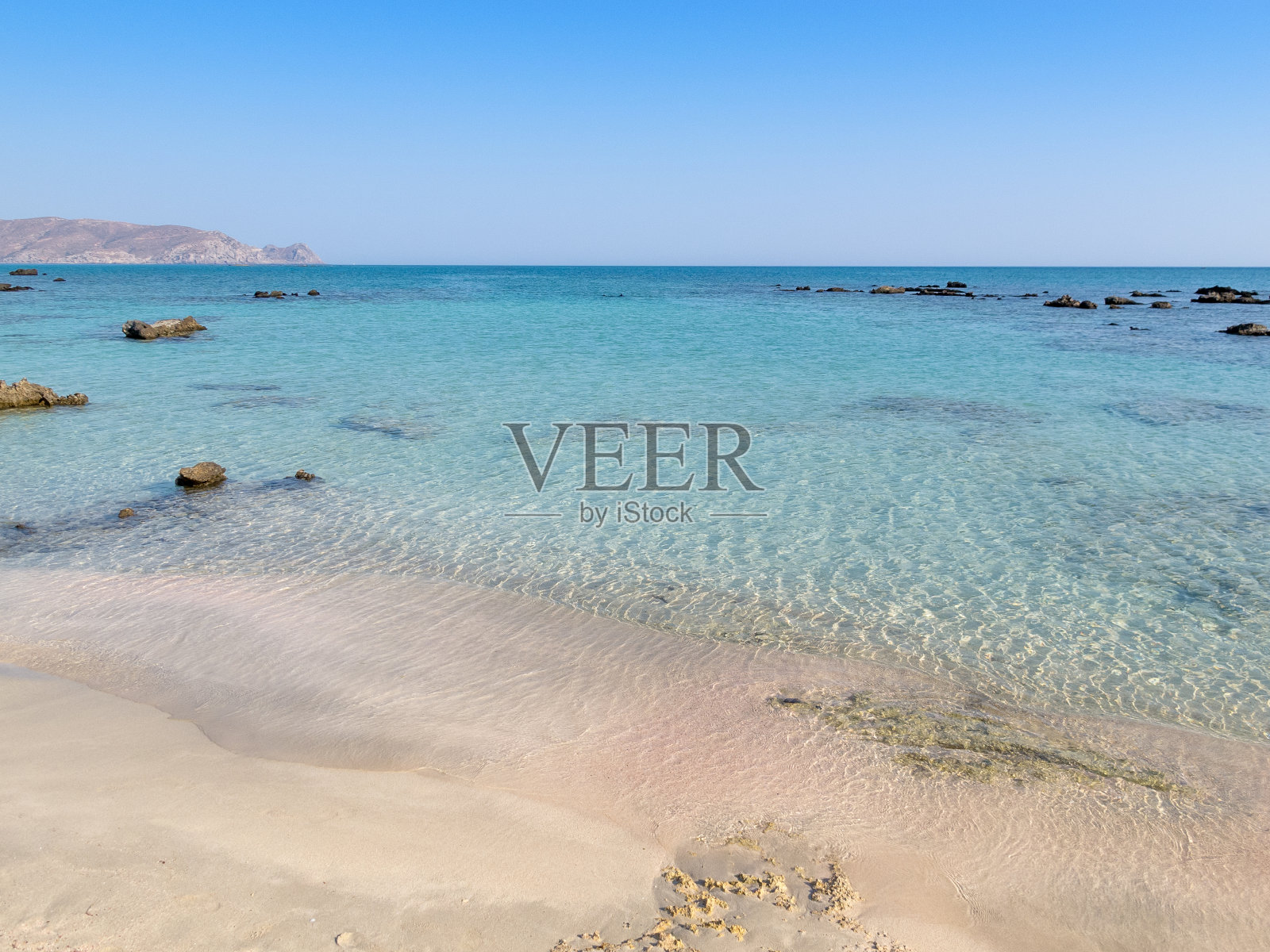 希腊克里特岛的埃拉福尼斯海滩照片摄影图片