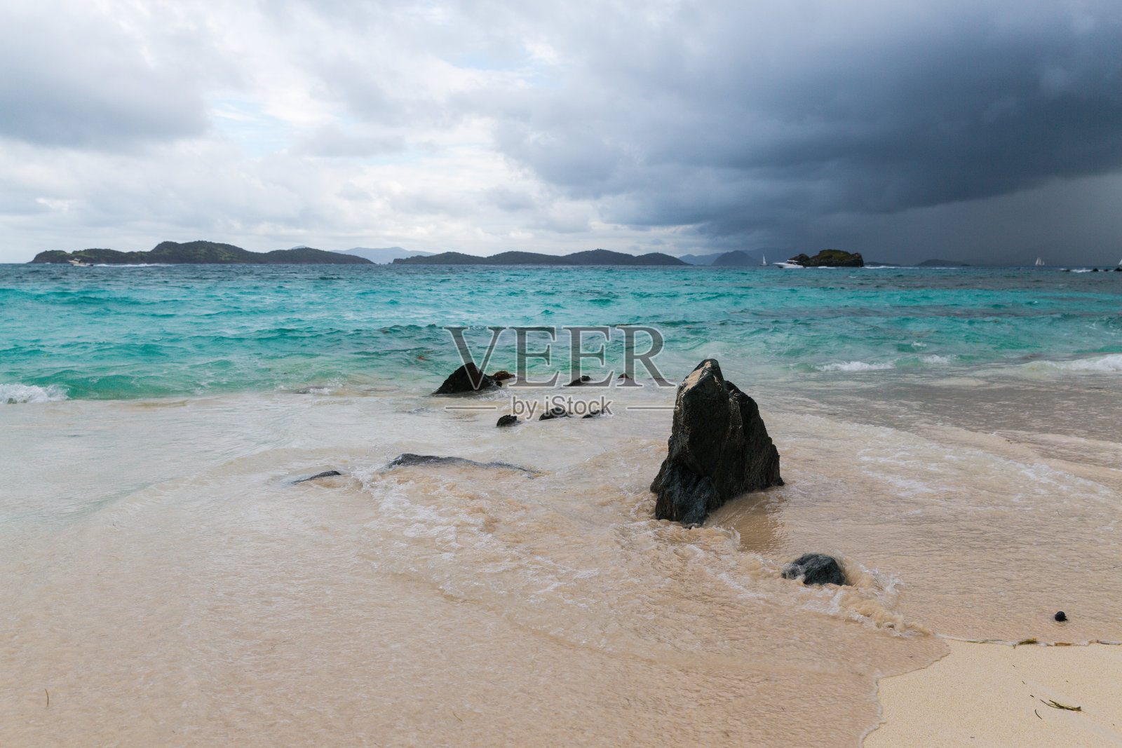 蓝宝石海滩，圣托马斯，USVI照片摄影图片