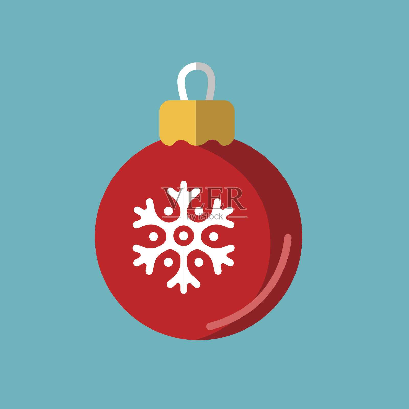 抽象圣诞球在扁平风格插画图片素材