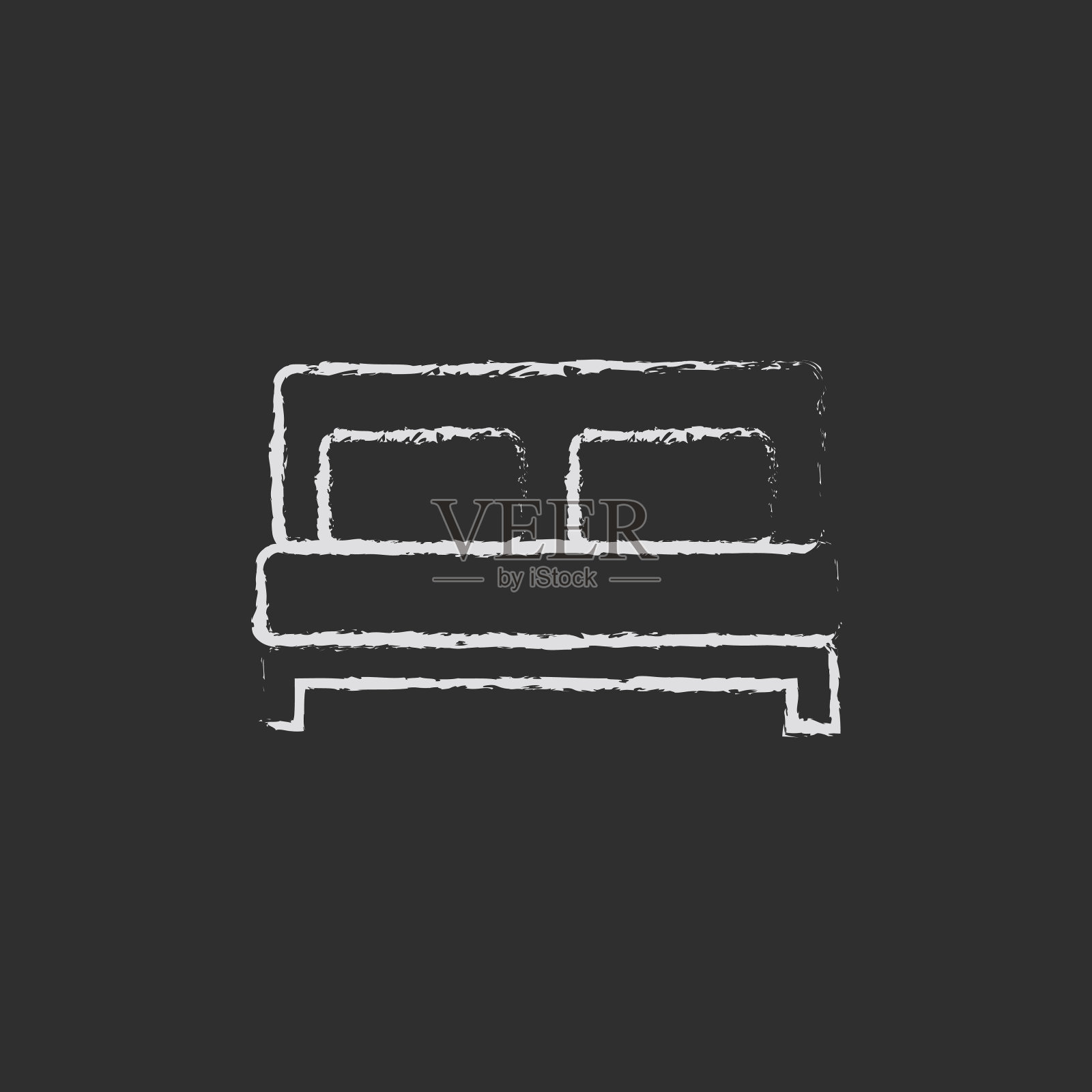 用粉笔画的沙发图标插画图片素材