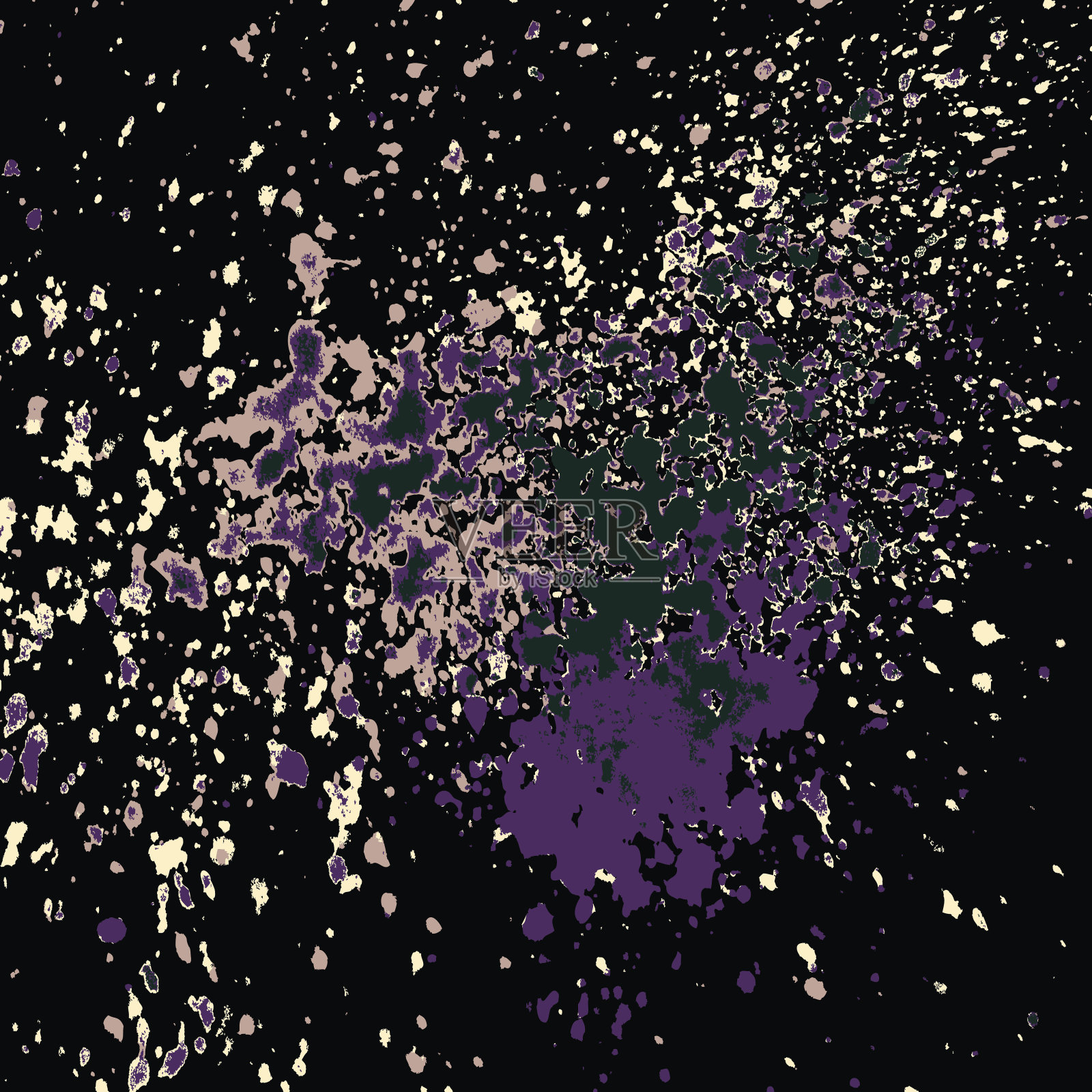 黑色背景上的彩色丙烯颜料飞溅插画图片素材