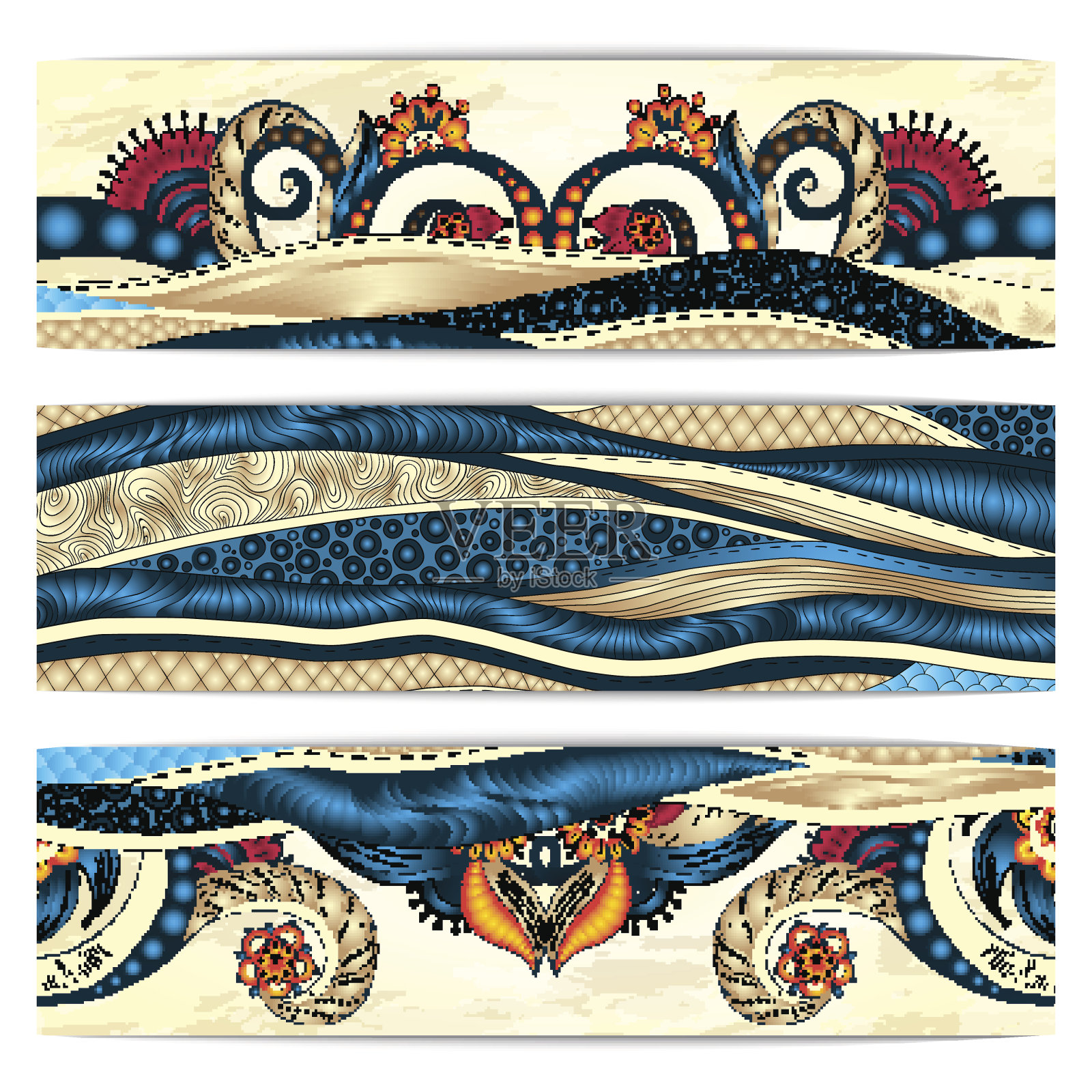 佩斯利蜡染背景。非洲民族卡片。设计模板素材