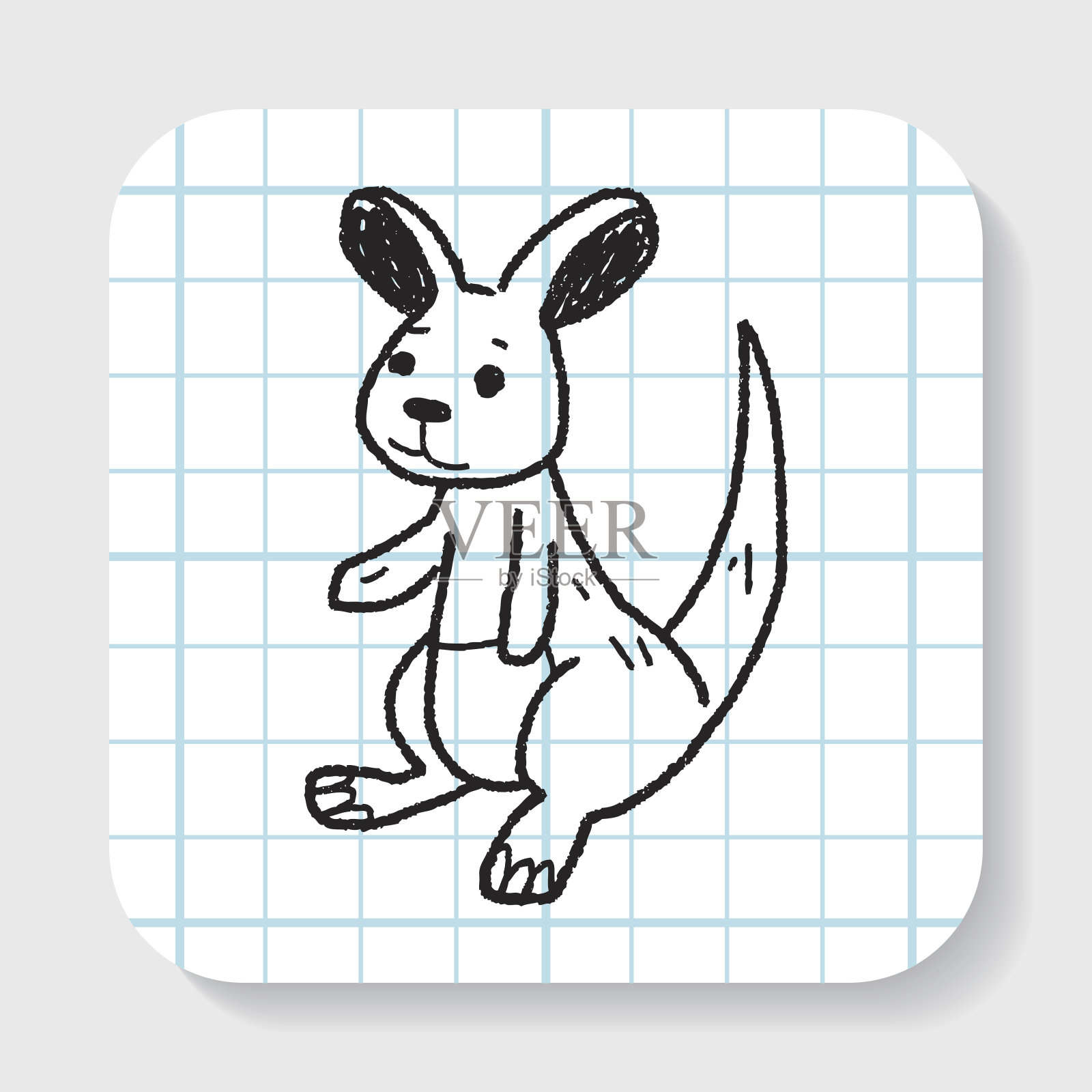 袋鼠涂鸦设计元素图片