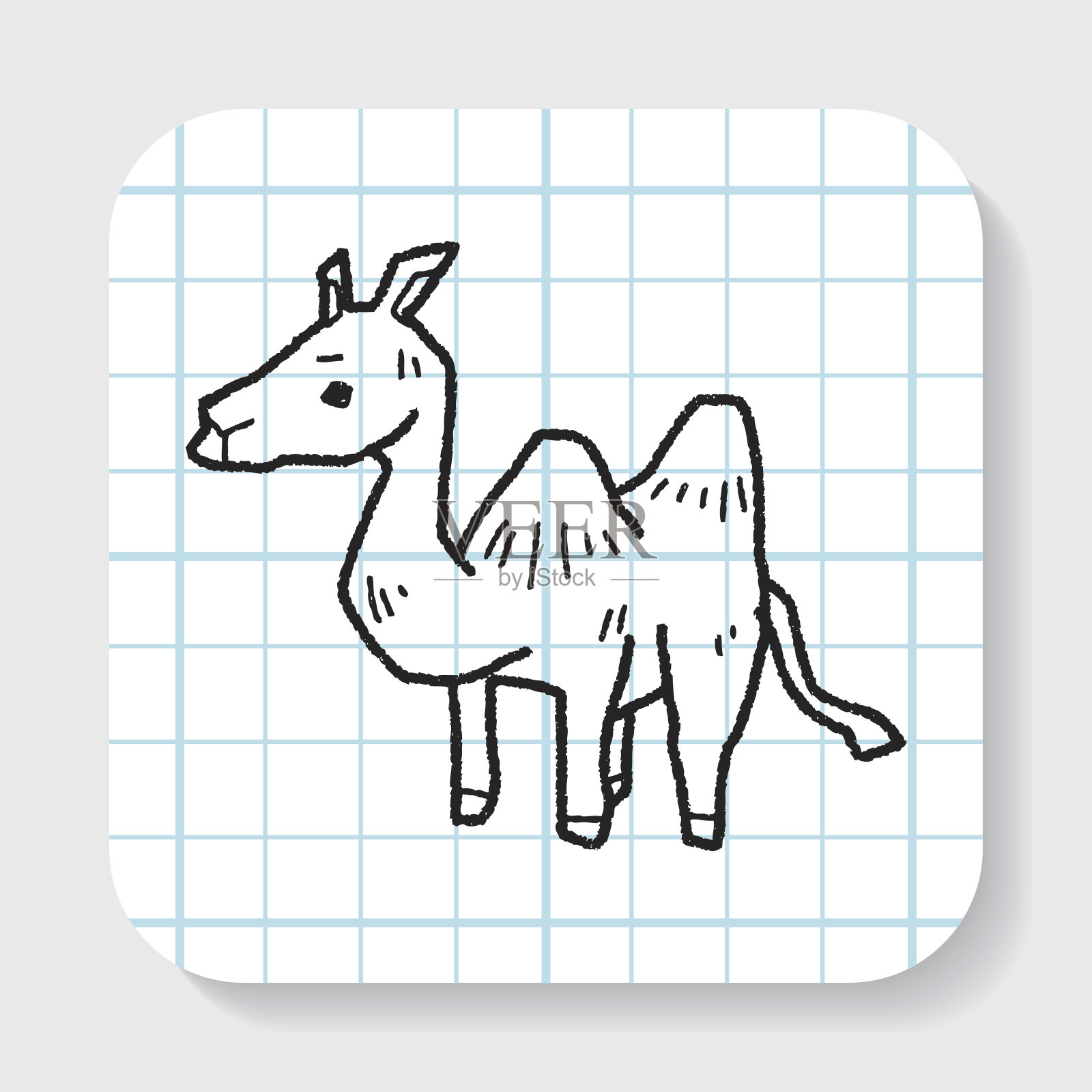 骆驼涂鸦设计元素图片