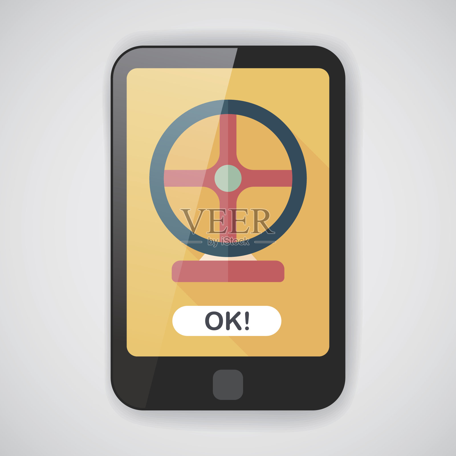 长阴影的操纵杆平面图标，eps10插画图片素材