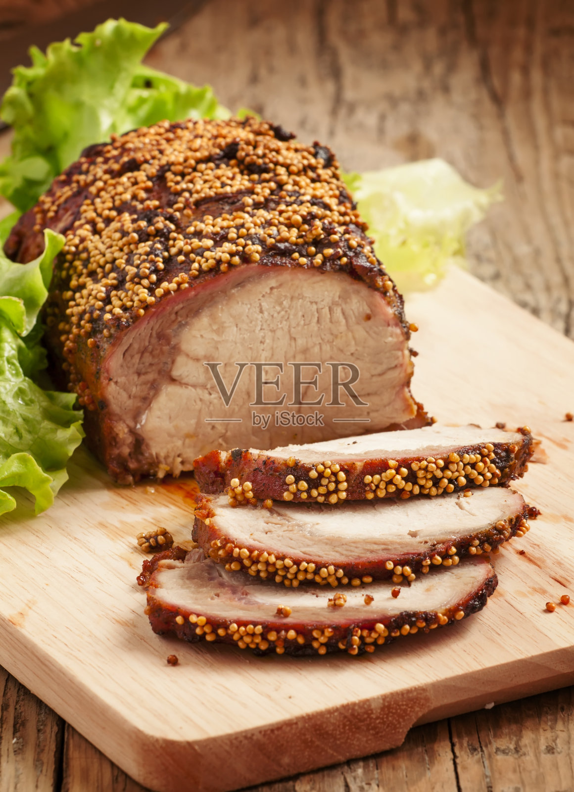 烤肉片，选择性聚焦照片摄影图片