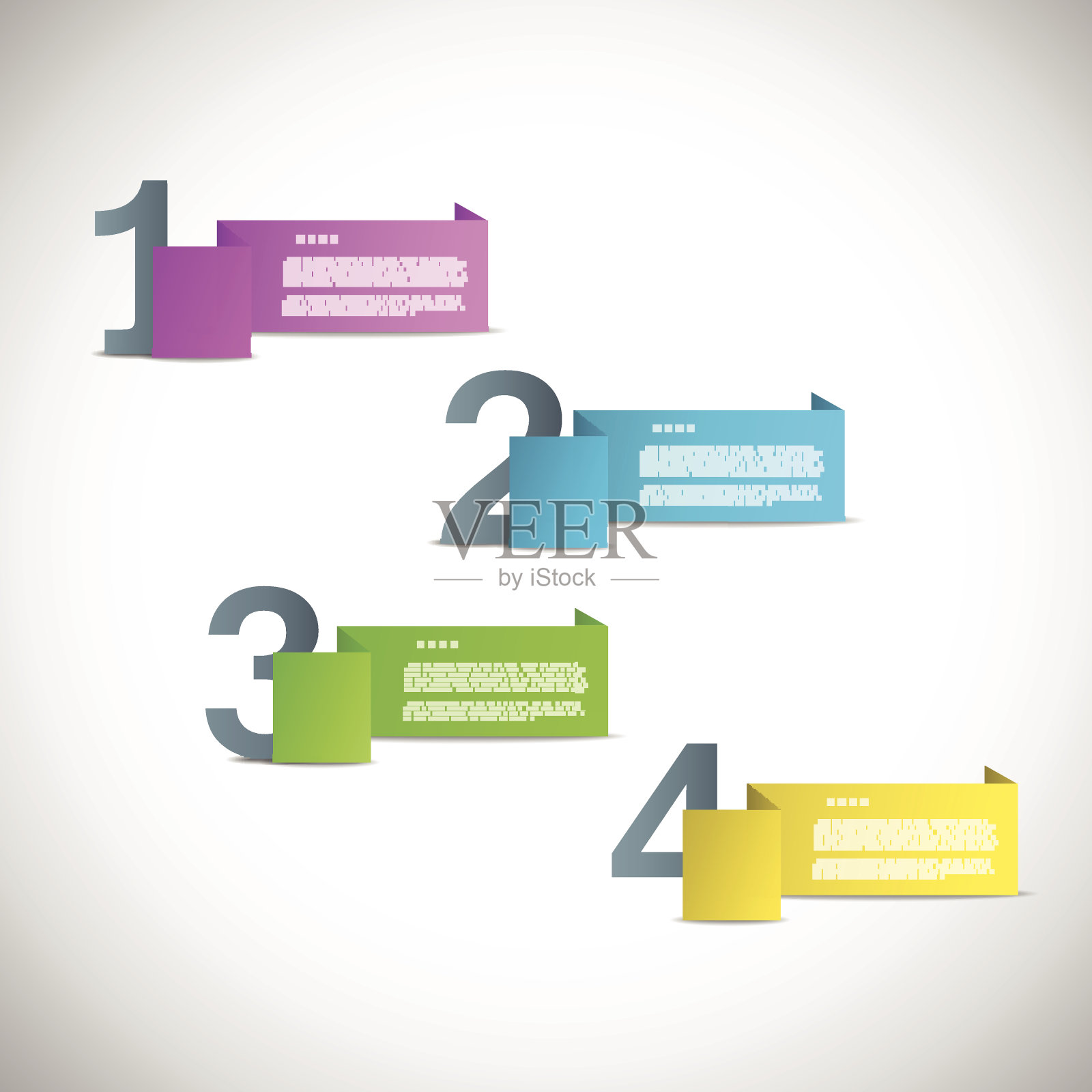 用于进度或版本演示的纸模板插画图片素材