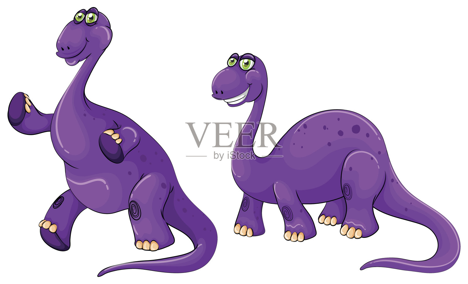 紫色腕龙站立的腿插画图片素材