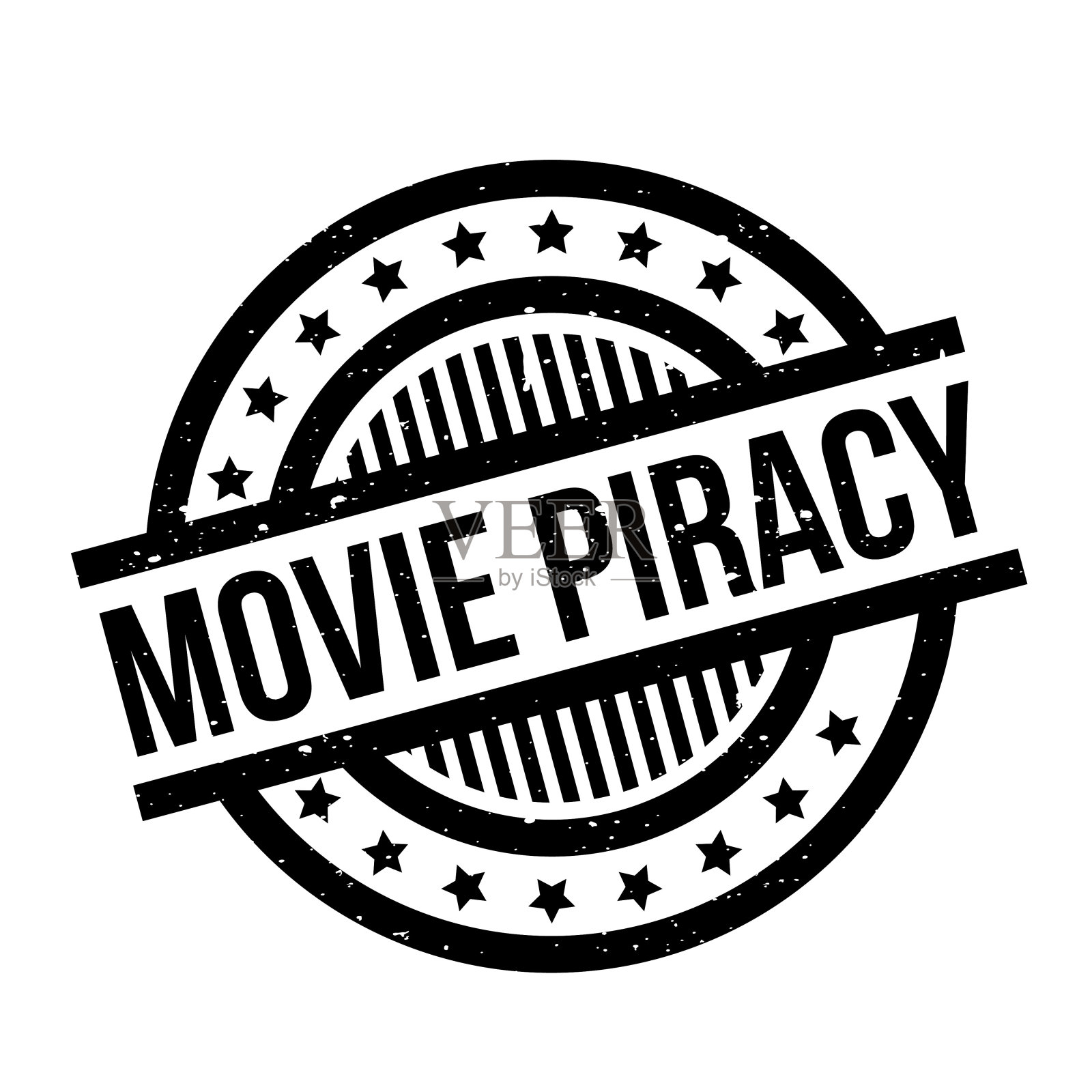 盗版电影橡胶印章插画图片素材