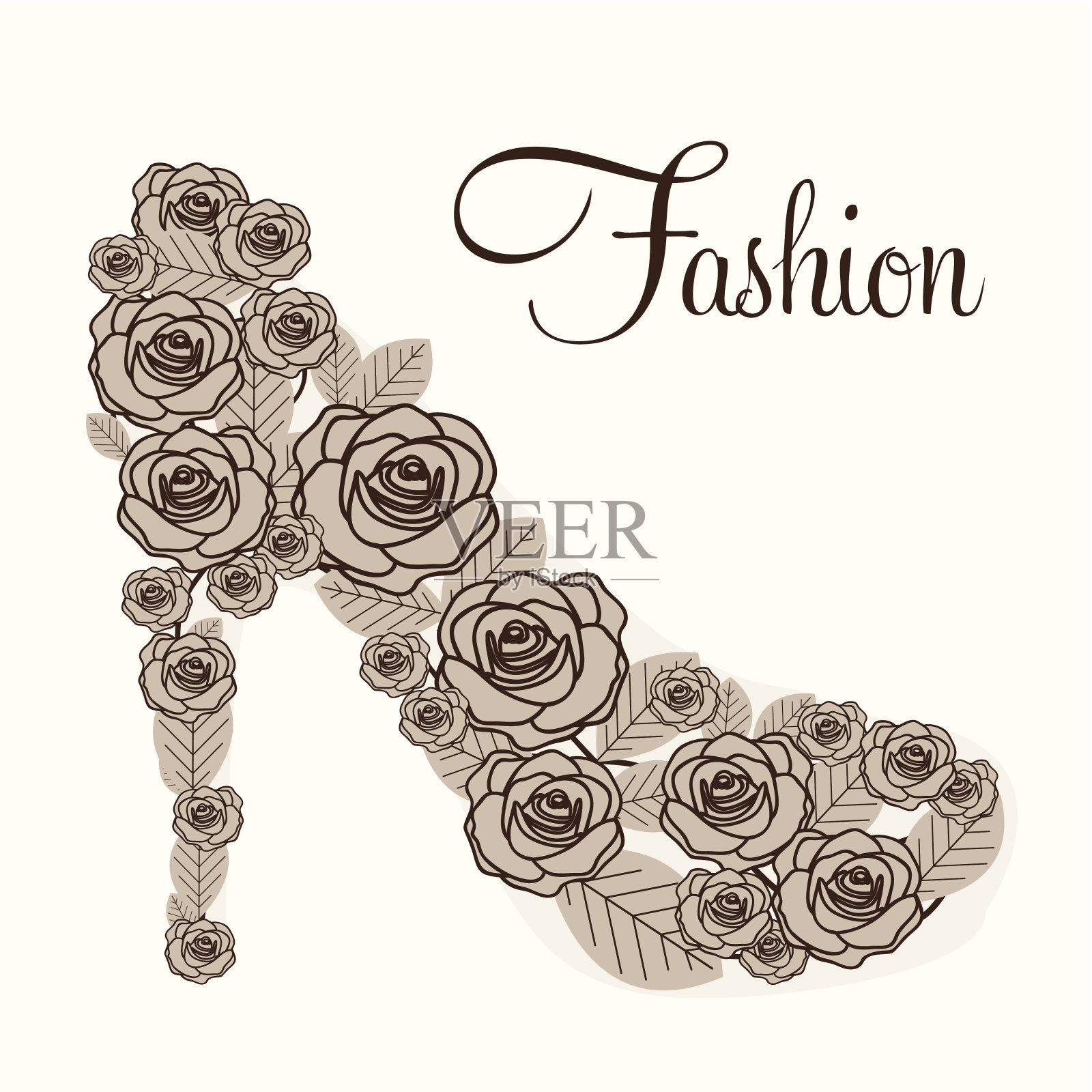 时尚的鞋子插画图片素材