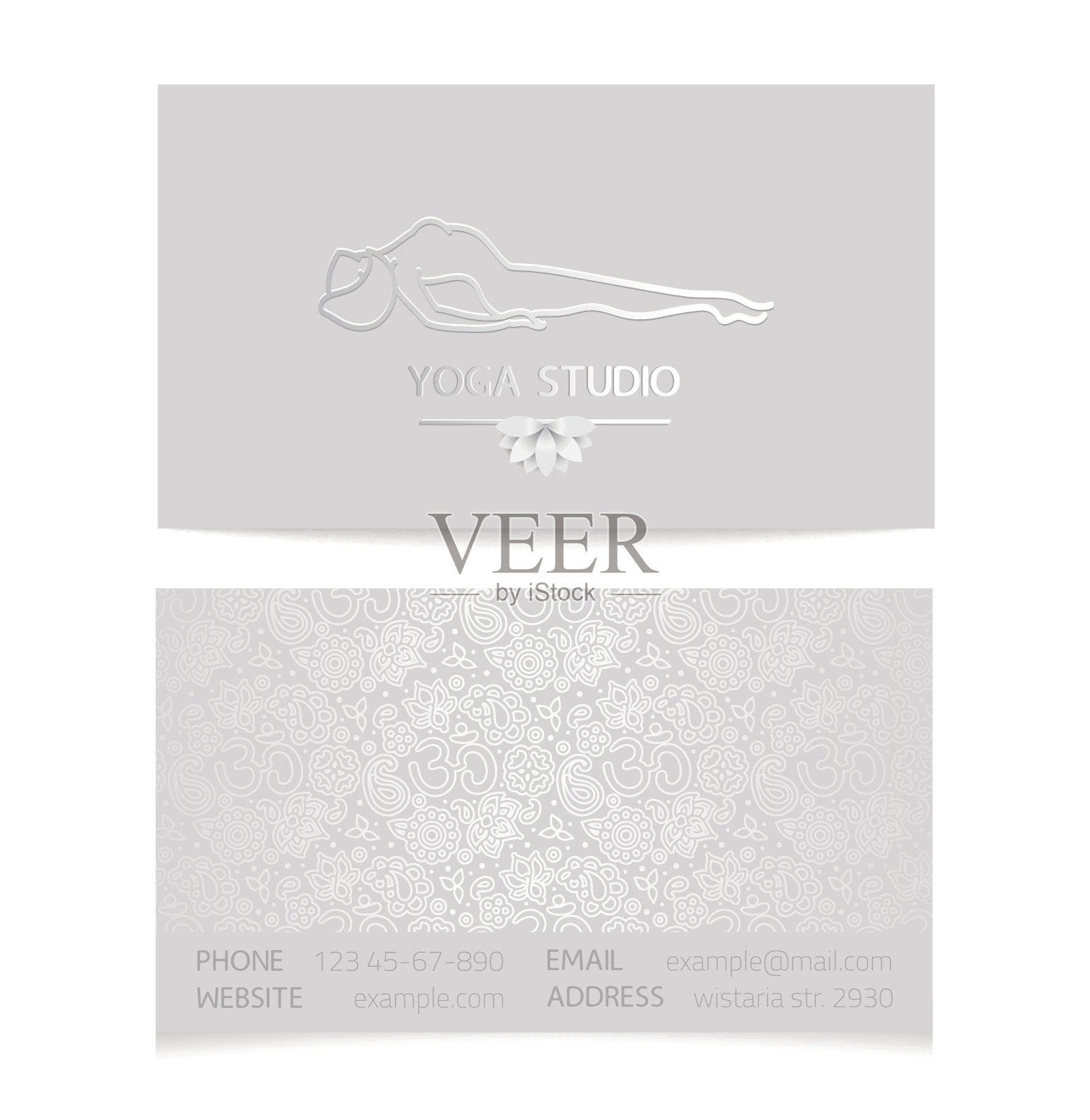 瑜伽的名片插画图片素材